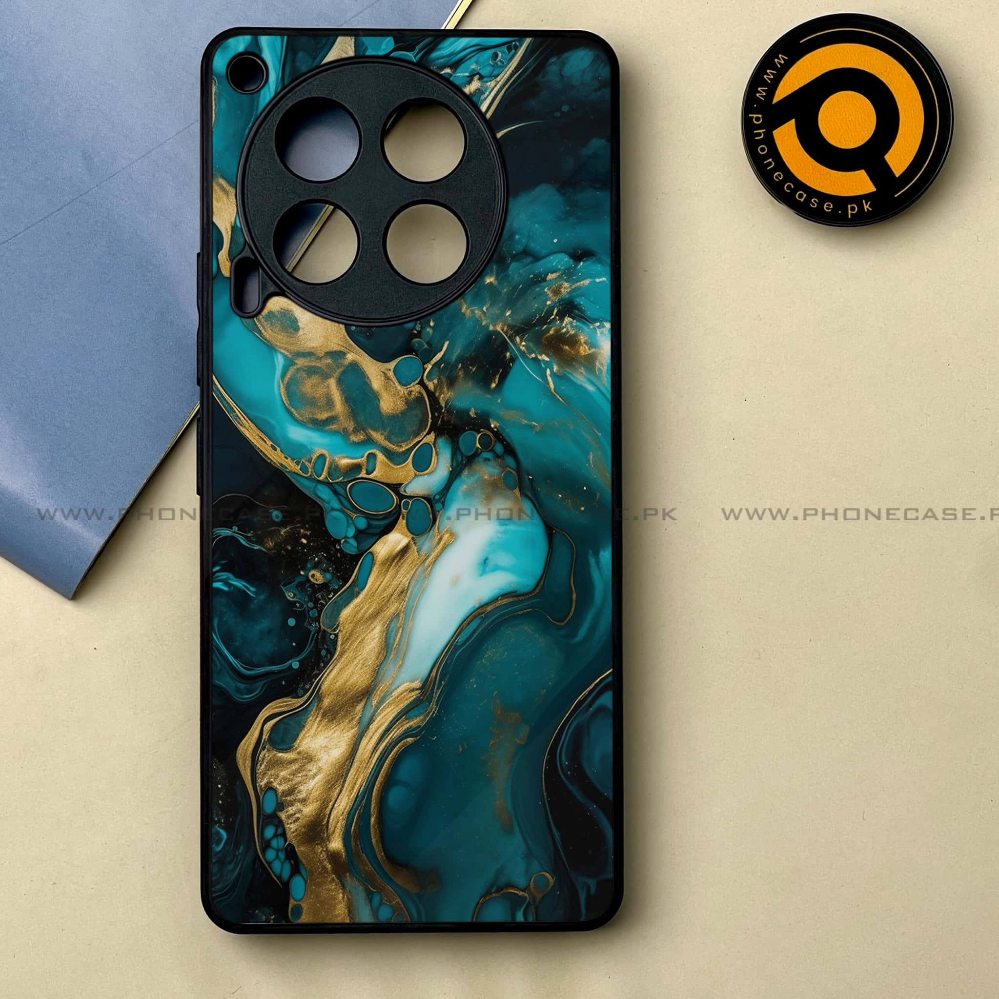 Tecno Camon 30 - Liquid Marble Series -  Premium Printed Metal soft Bumper shock Proof Case