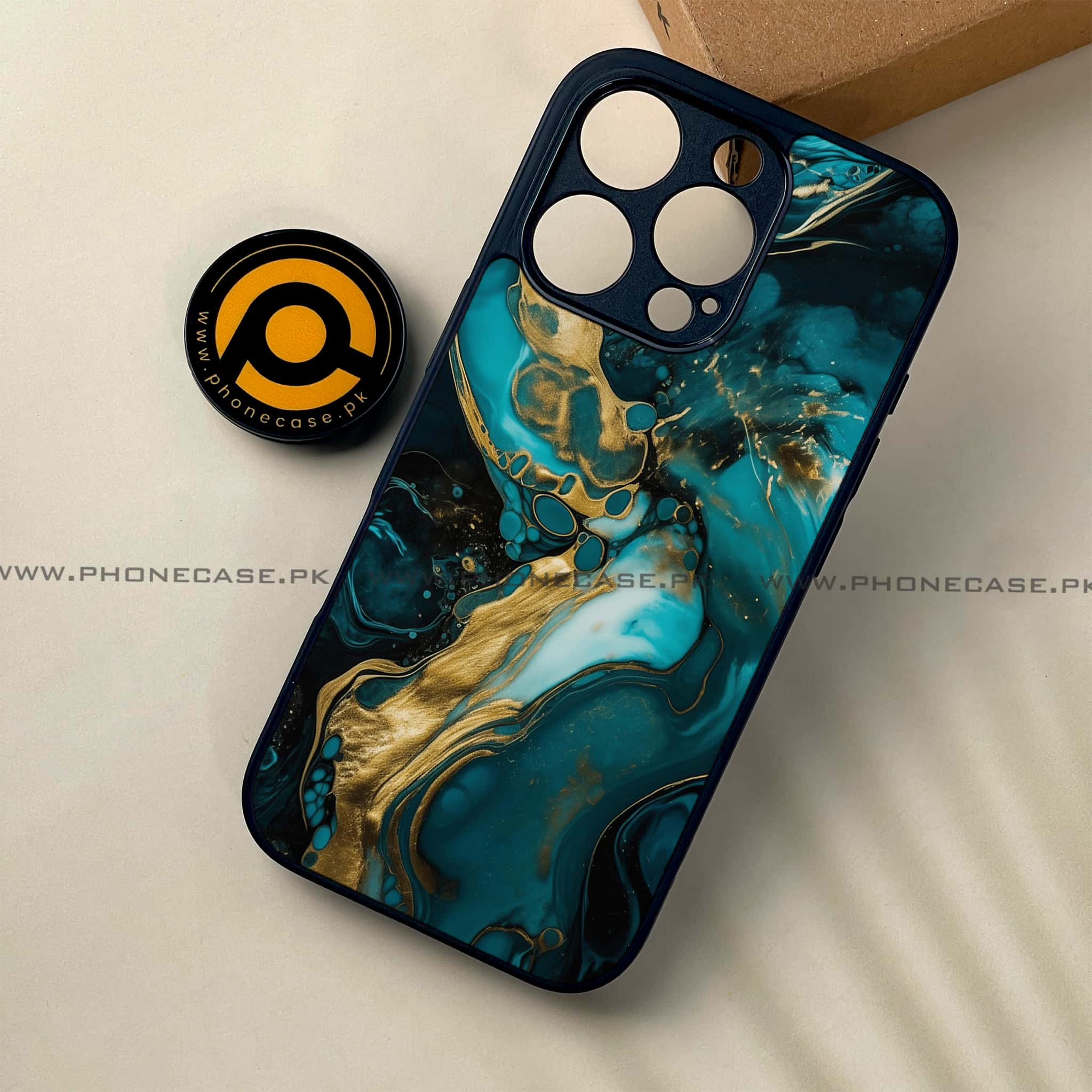 iPhone 16 Pro - Liquid Marble Series - Premium Printed Glass soft Bumper shock Proof Case