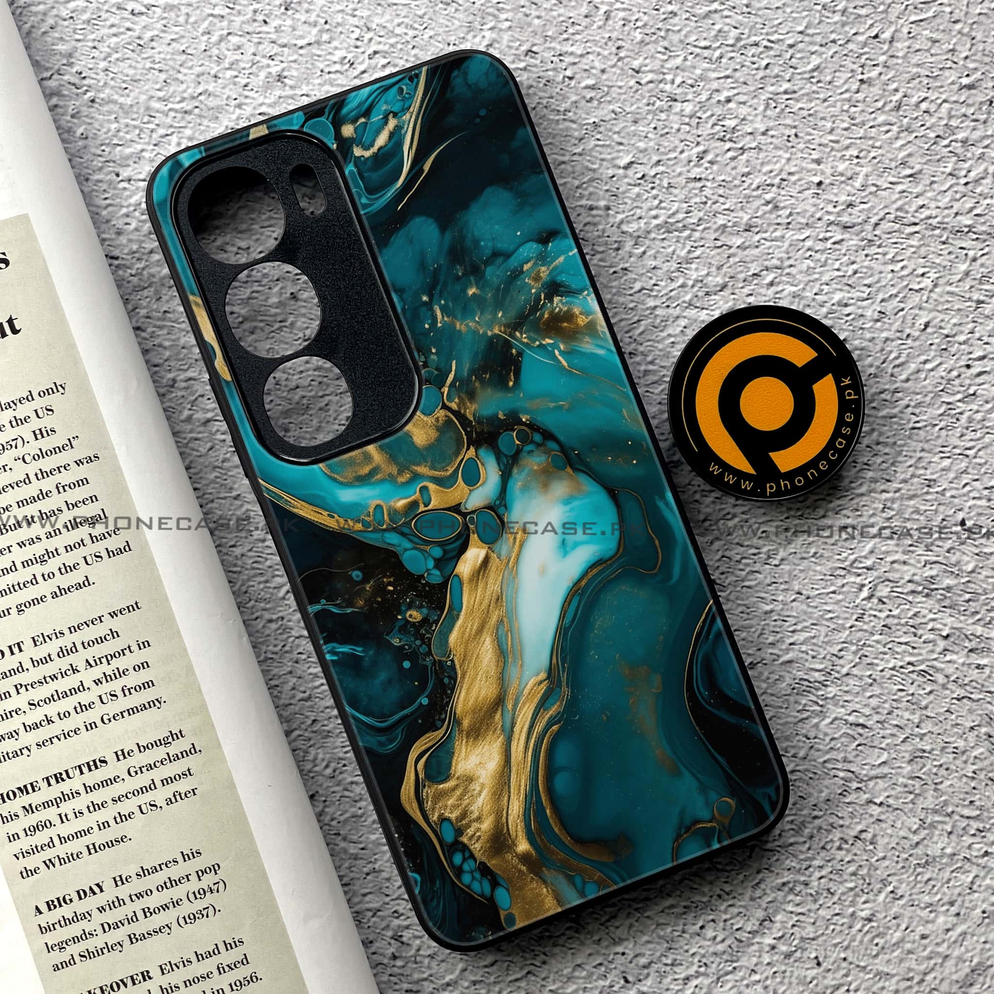 Vivo Y19s Pro - Liquid Marble Series - Premium Metal Printed soft Bumper shock Proof Case