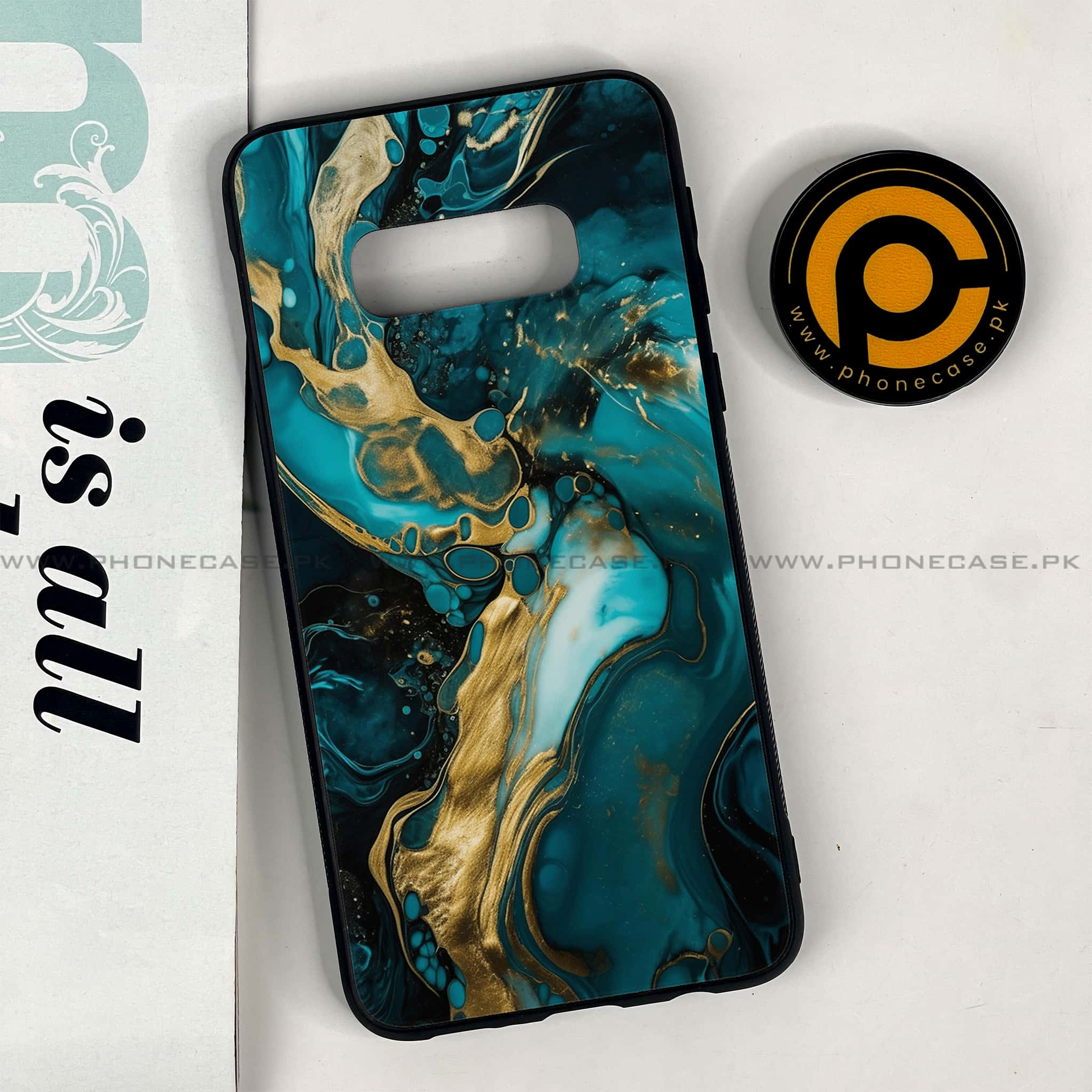 Galaxy S10e - Liquid Marble Series - Premium Printed Glass soft Bumper shock Proof Case