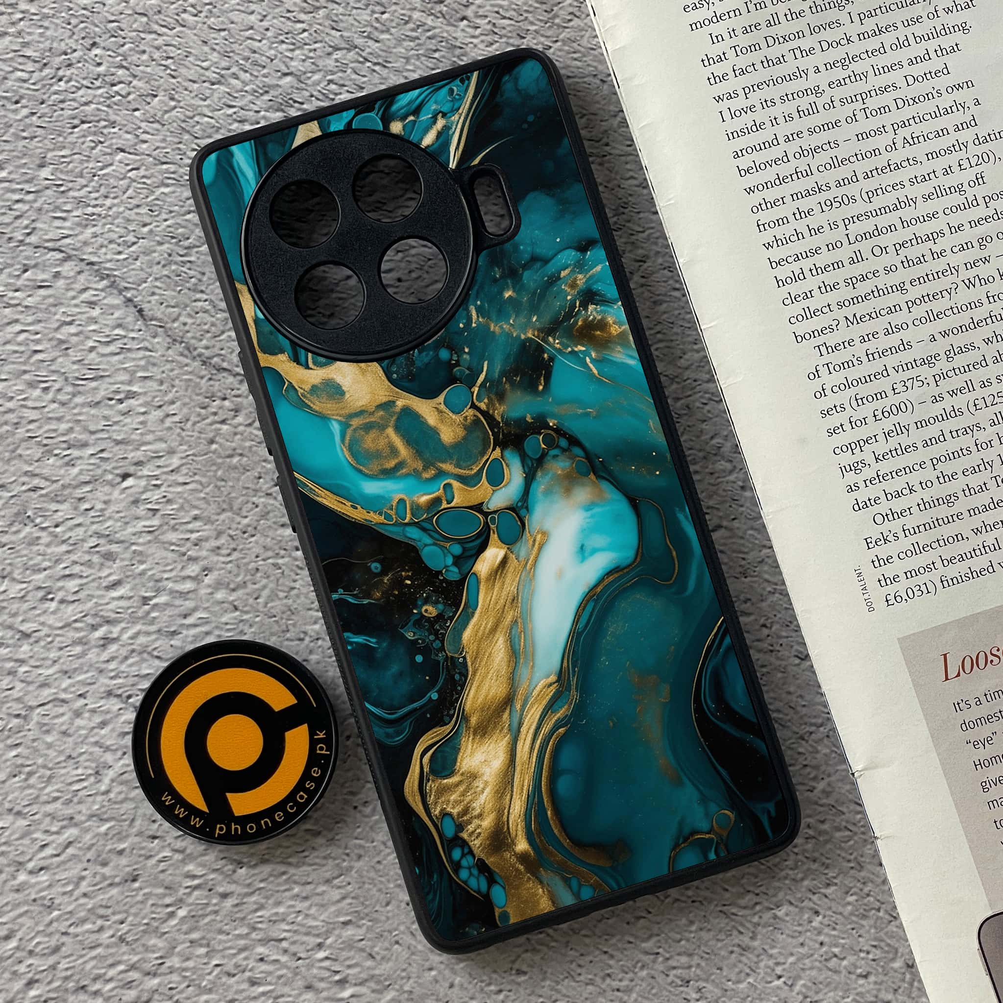 Tecno Spark 20 pro plus - Liquid Marble Series - Premium Printed Glass soft Bumper shock Proof Case