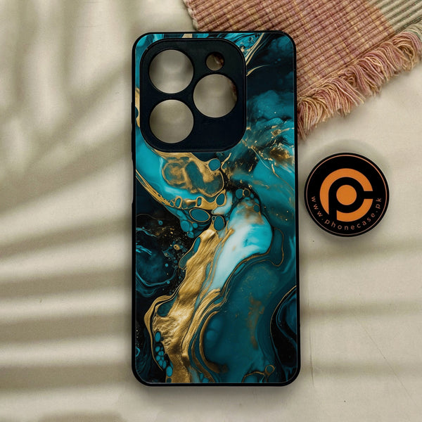 Tecno Spark GO 2024/ Smart 8/ Spark 20/ 20c/ Pop 8/ Hot 40i - Liquid Marble Design 3 - Premium Metal Printed soft Bumper Shock Proof Case  CS-7395