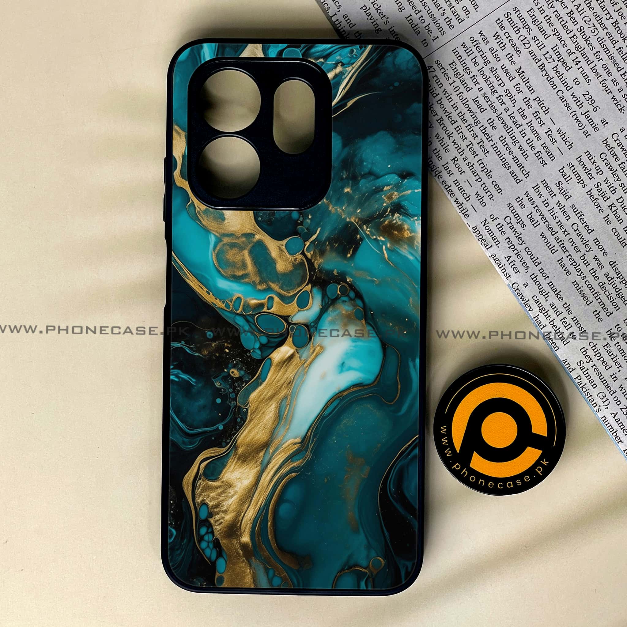 Infinix Smart 9 HD - Liquid Marble Series - Premium Metal Printed soft Bumper shock Proof Case