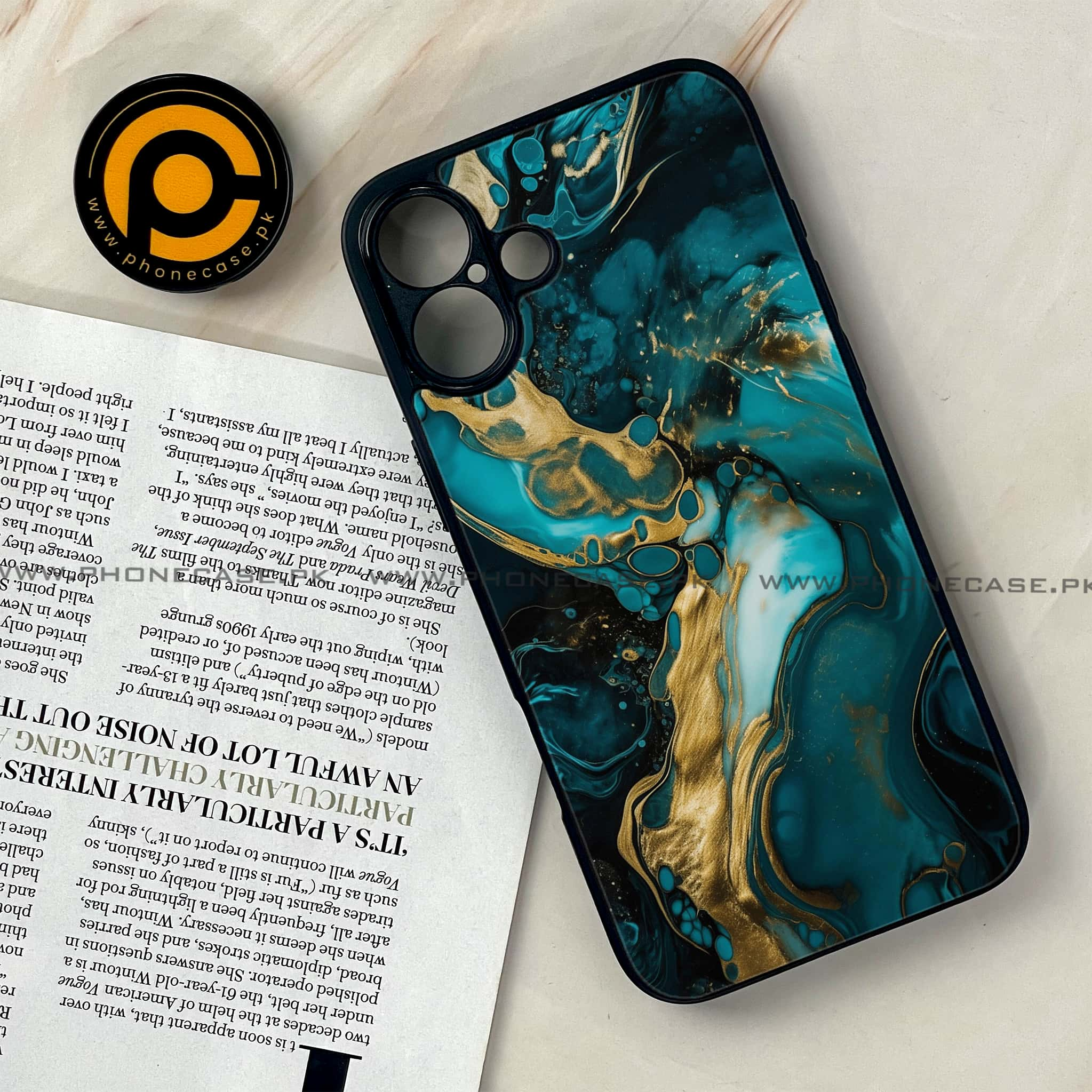 iPhone 16 Plus - Liquid Marble Series - Premium Printed Glass soft Bumper shock Proof Case