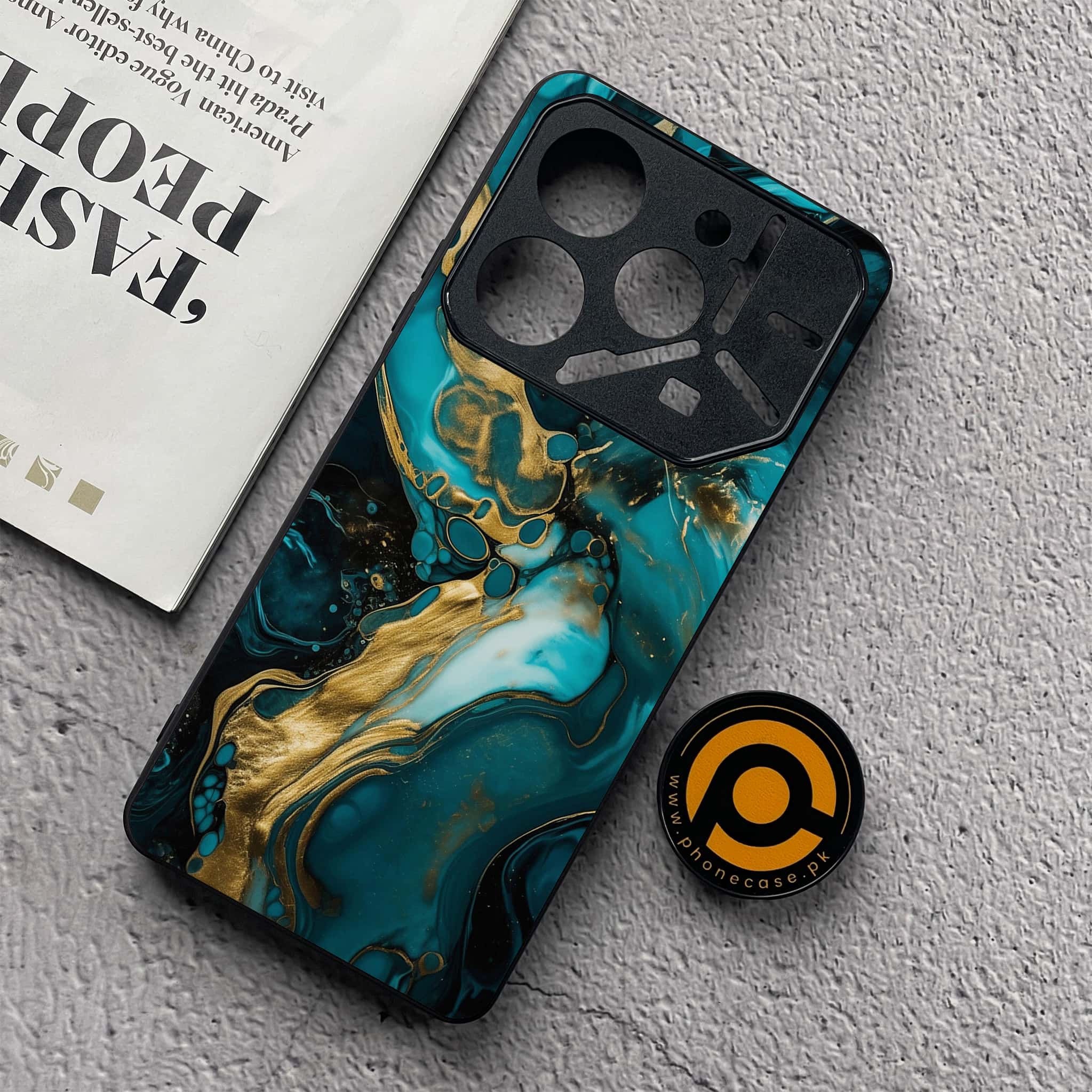 Tecno Pova 6 Neo - Liquid Marble Series - Premium Metal  Printed soft Bumper shock Proof Case
