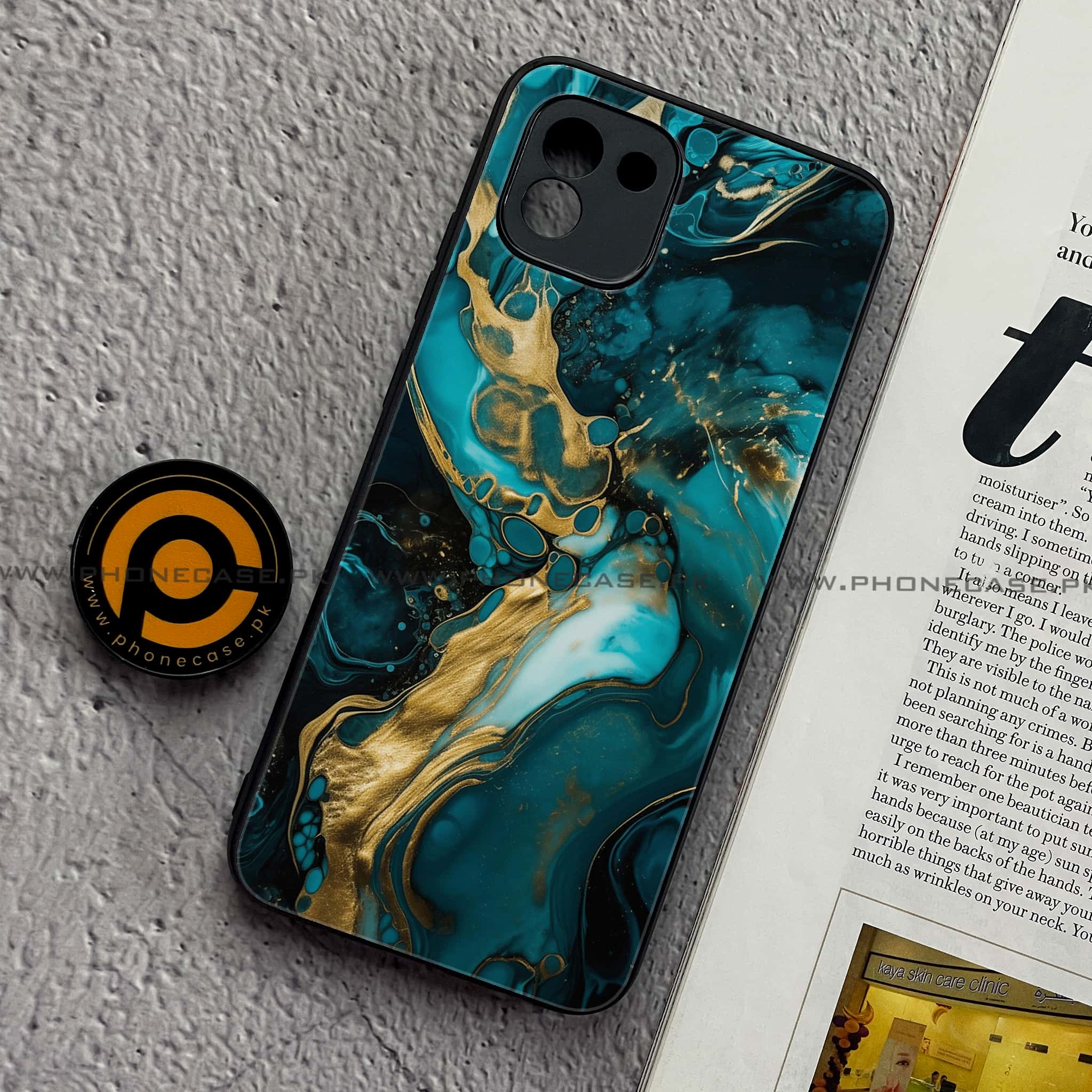 Samsung Galaxy A03 - Liquid Marble Series - Premium Printed Glass soft Bumper shock Proof Case