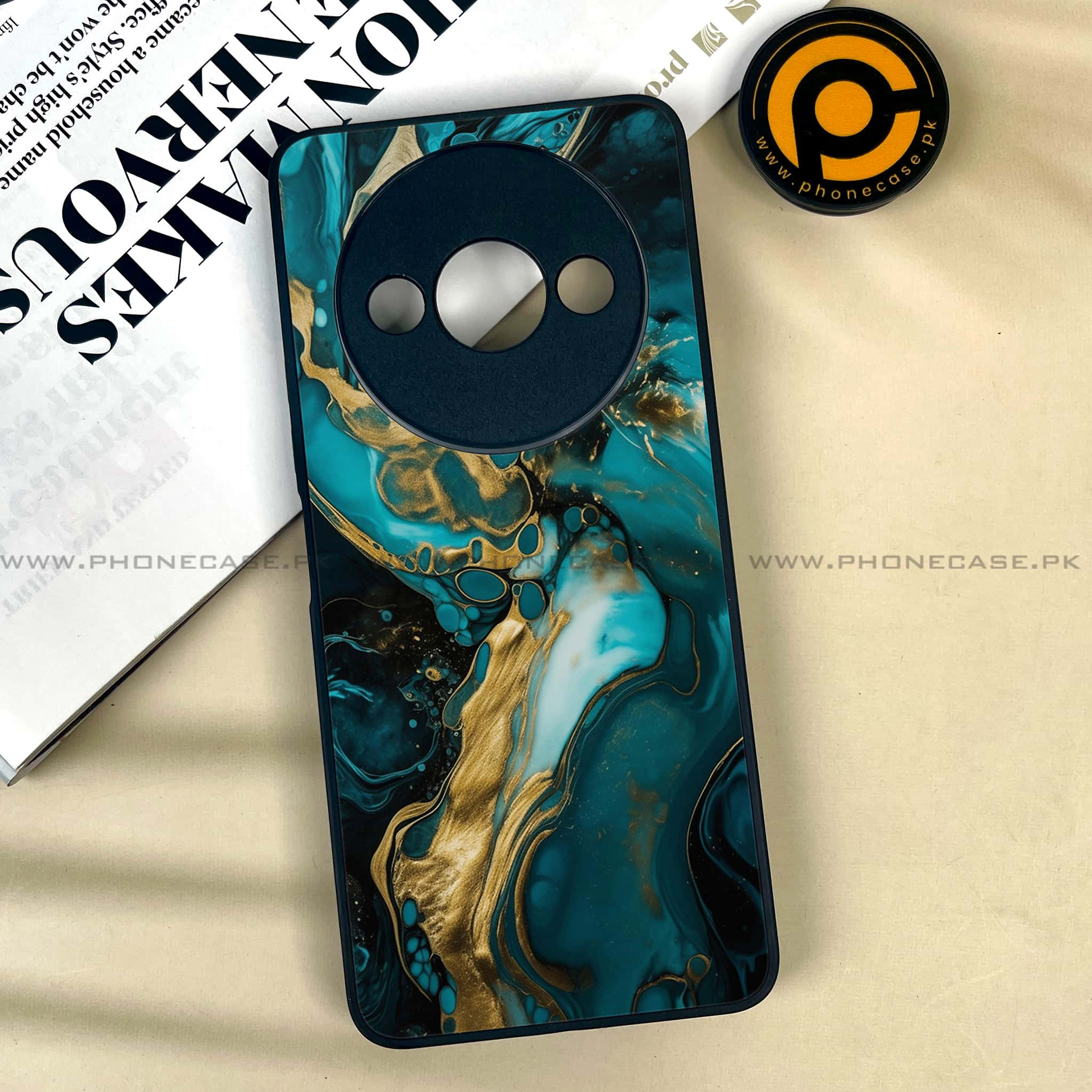 Xiaomi Redmi A3x - Liquid Marble Series - Premium Printed Metal soft Bumper shock Proof Case