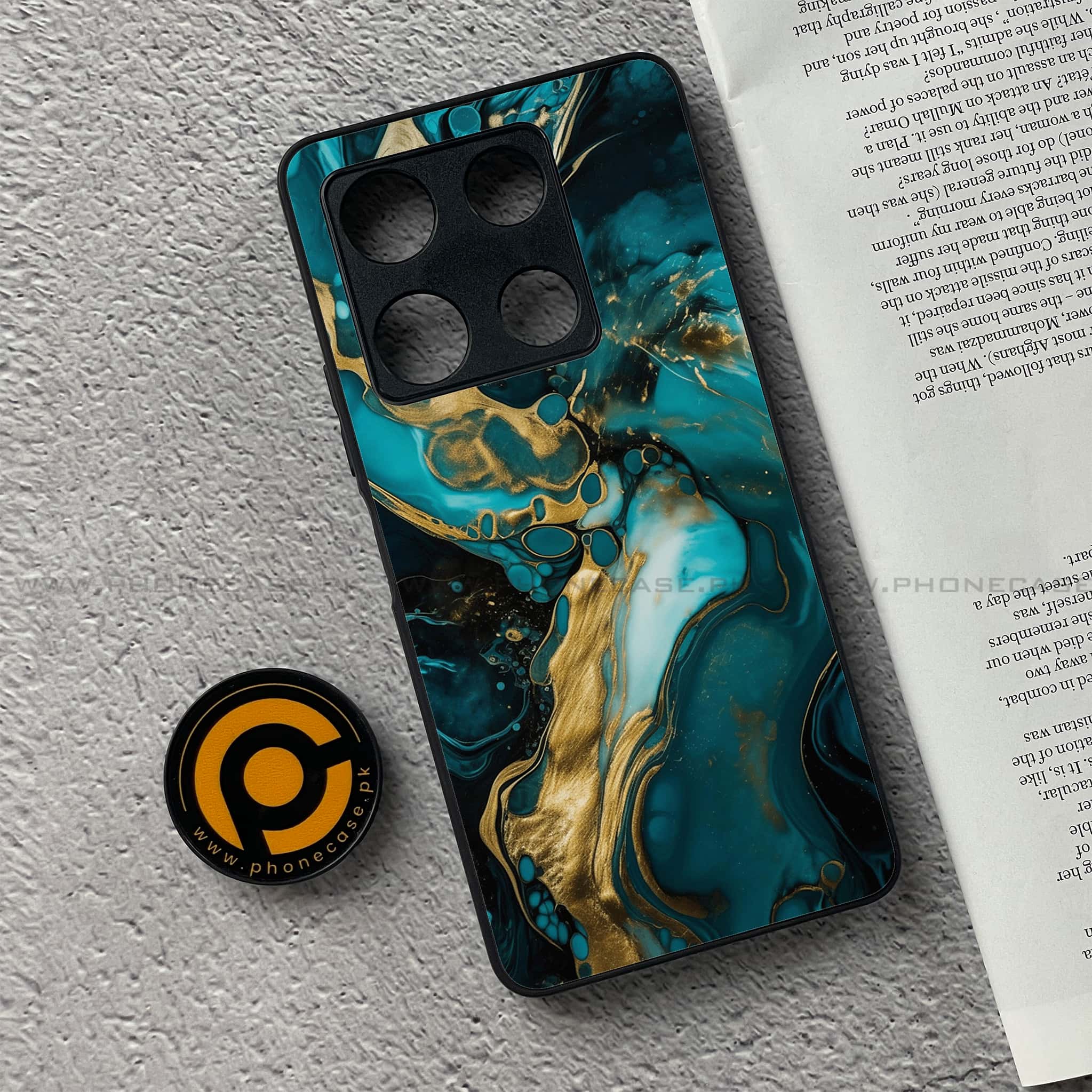 Infinix Note 30 Pro - Liquid Marble Series - Premium Metal Printed soft Bumper shock Proof Case