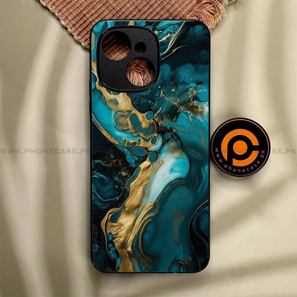 Tecno Spark 40C - Liquid Marble Series - Premium Metal Printed soft Bumper shock Proof Case