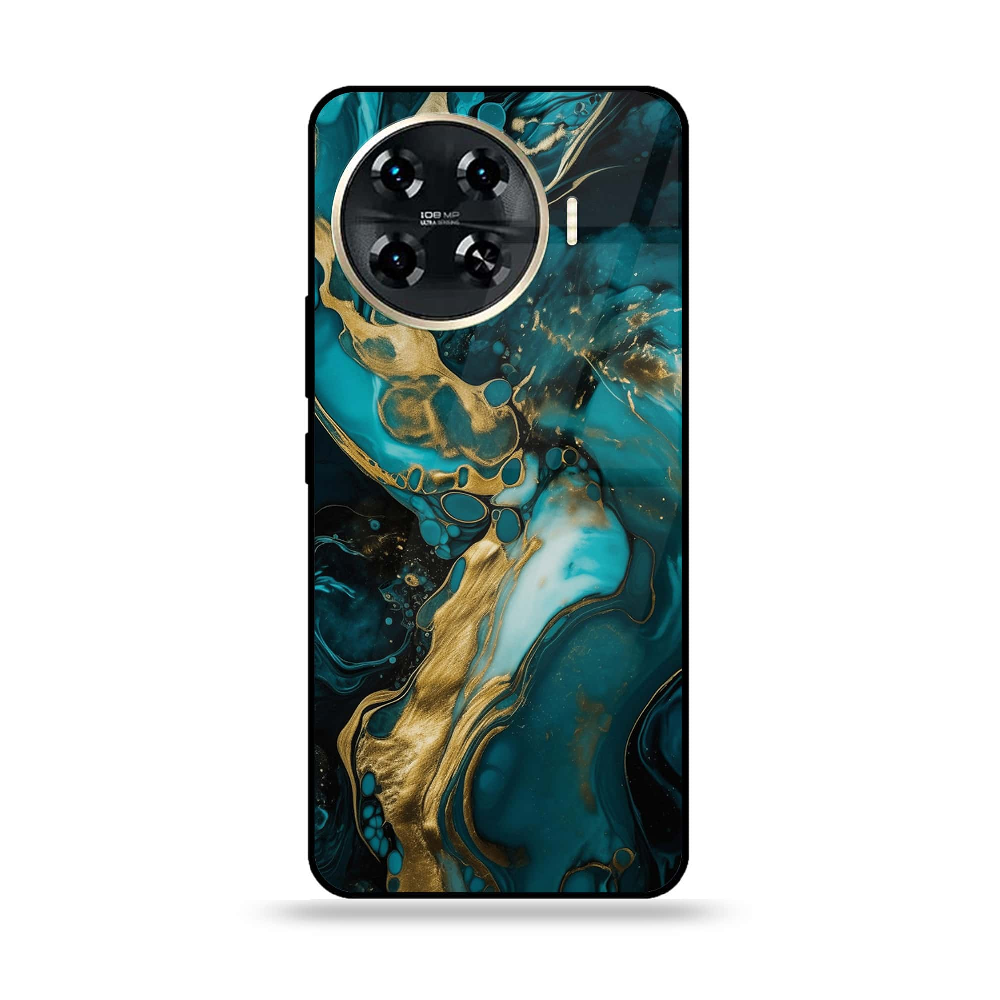 Tecno Spark 20 pro plus - Liquid Marble Series - Premium Printed Glass soft Bumper shock Proof Case