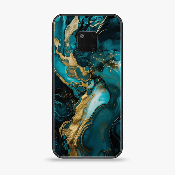 Huawei Mate 20 Pro - Liquid Marble Design 3 - Premium Printed Glass soft Bumper shock Proof Case CS-19712