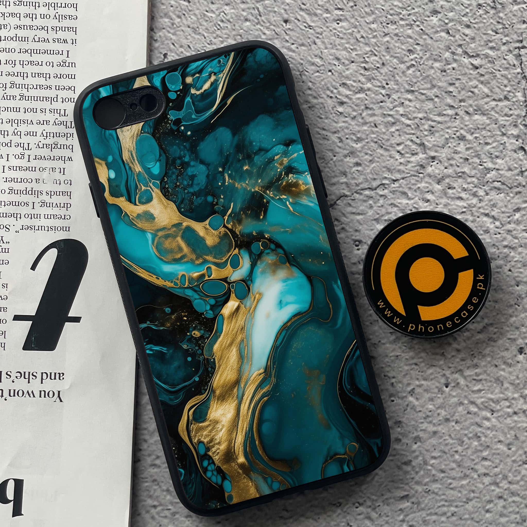 iPhone 7 / 8 - Liquid Marble Series - Premium Printed Glass soft Bumper shock Proof Case