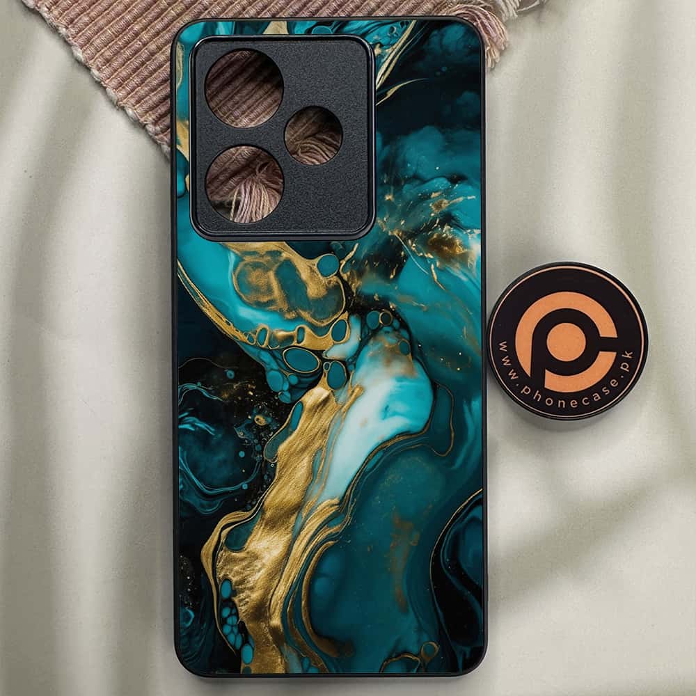 Realme GT 7T - Liquid Marble Series - Premium Metal Printed soft Bumper shock Proof Case