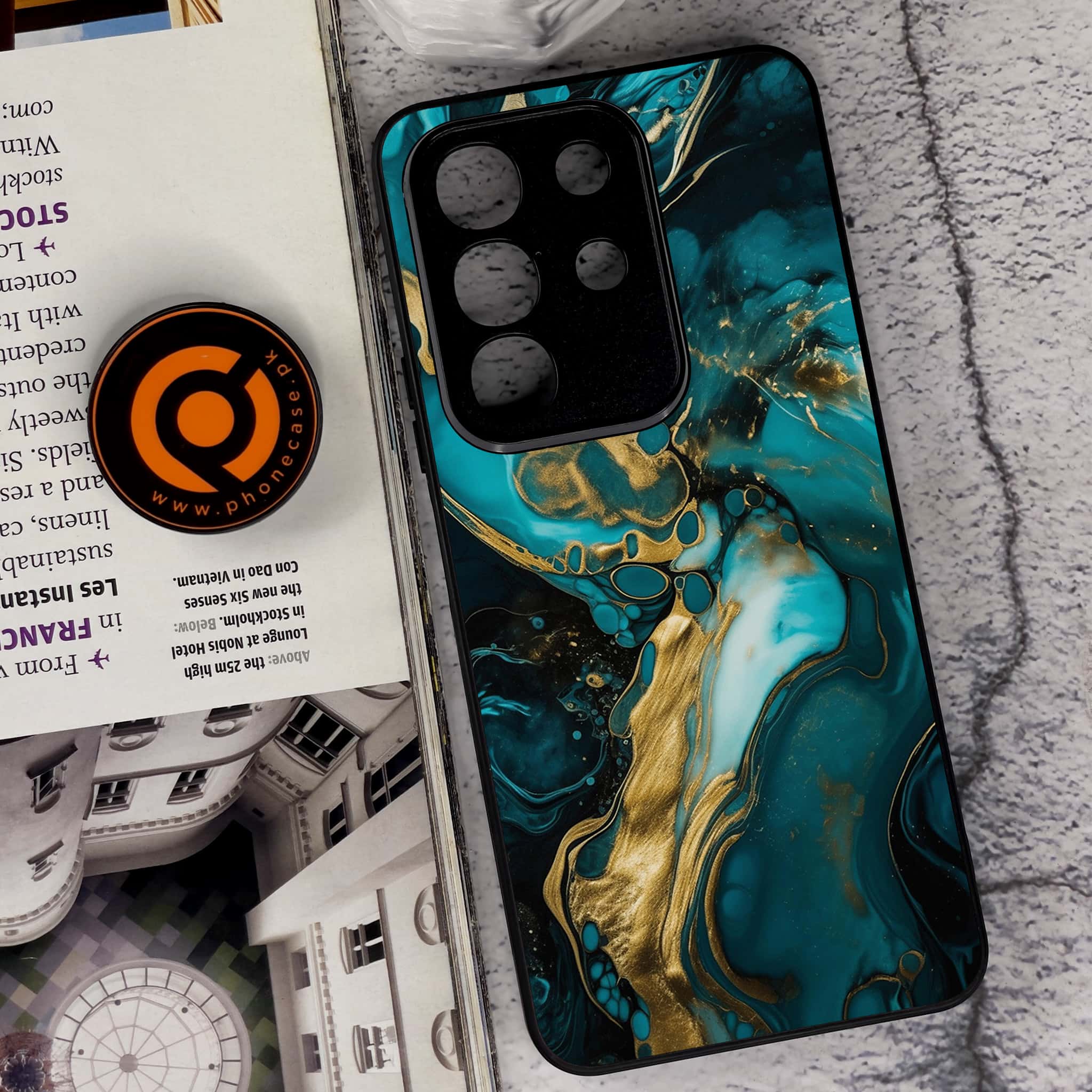 Vivo Y29 4G - Liquid Marble Series - Premium Metal Printed soft Bumper Shock Proof Case