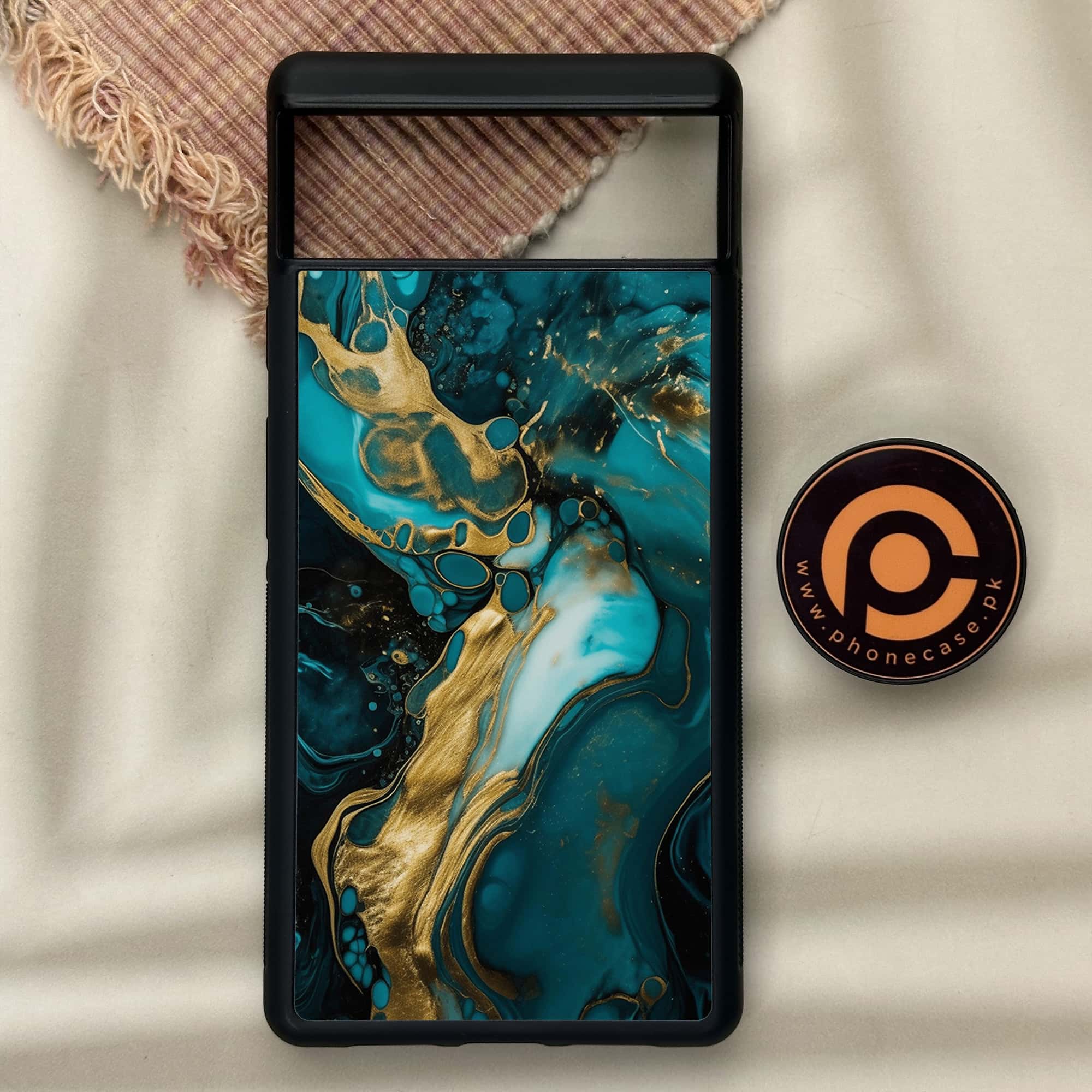 Google Pixel 6 - Liquid Marble Series - Premium Metal Printed soft Bumper Shock Proof Case