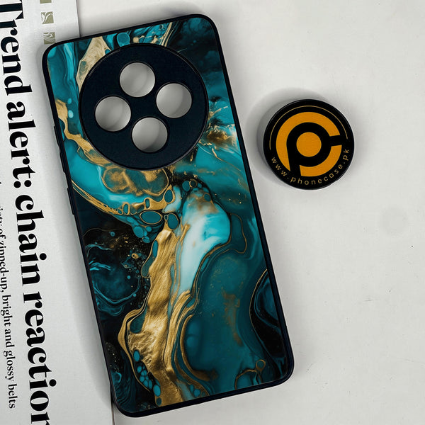 Oppo Reno 12F 4G - Liquid Marble Series Design 3  - Premium Printed Glass soft Bumper shock Proof Case  CS-18982