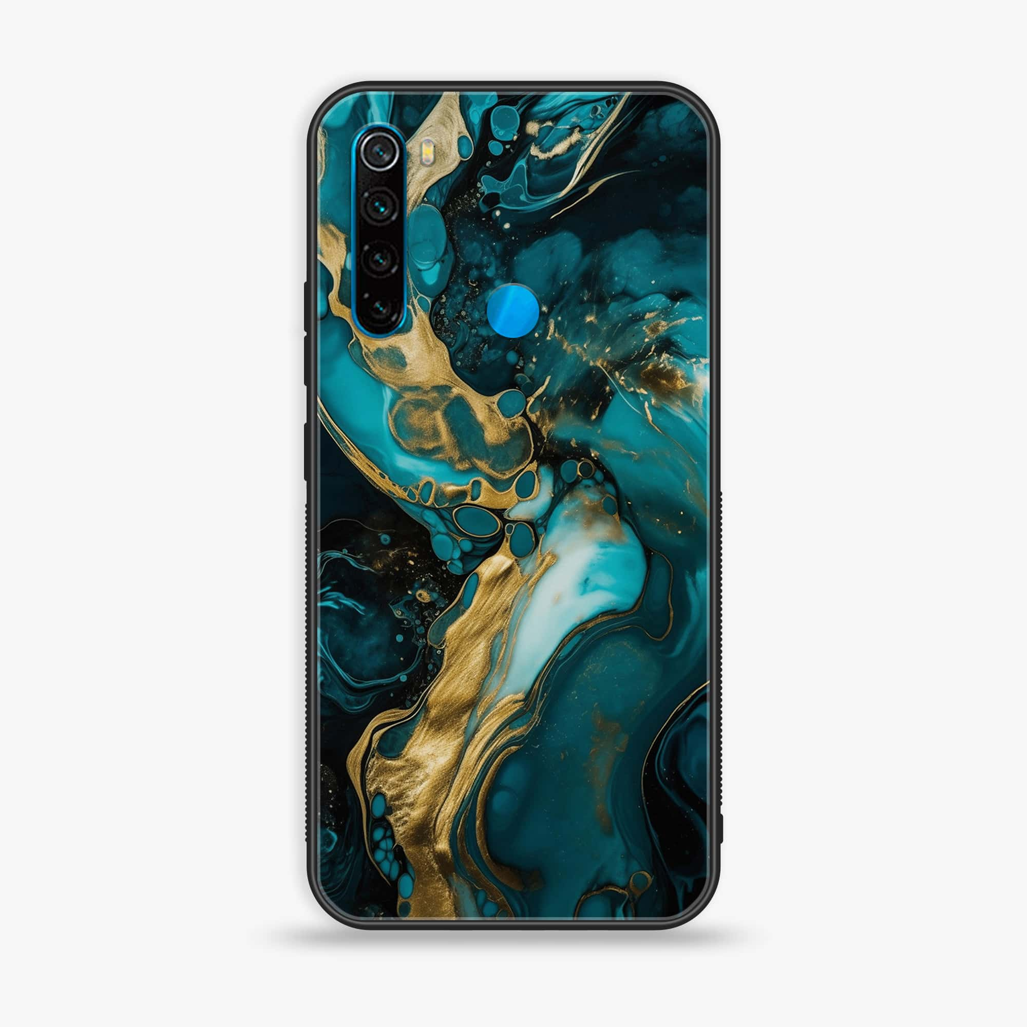 Redmi Note 8 - Liquid Marble Series - Premium Printed Glass soft Bumper shock Proof Case