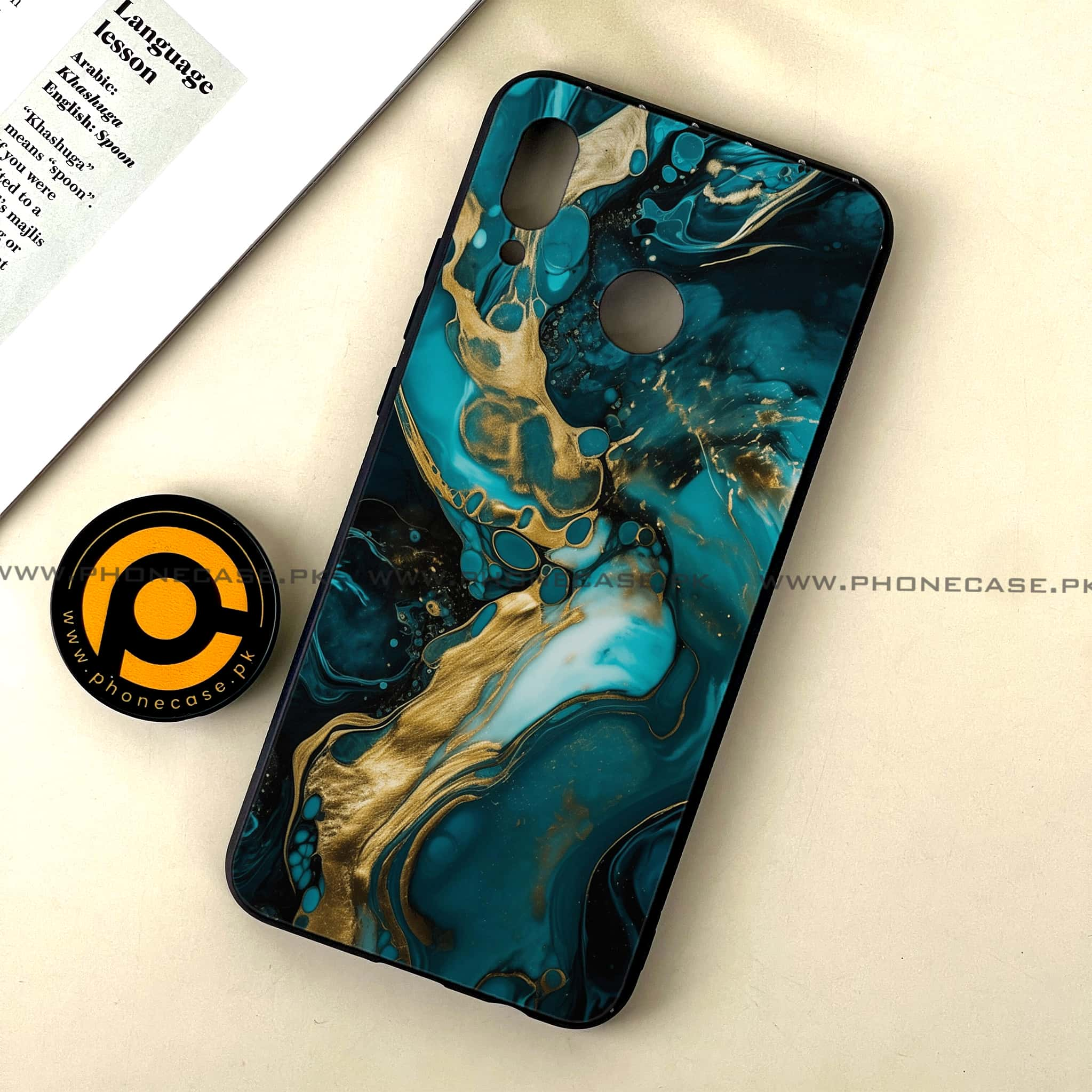 Huawei Nova 3 - Liquid Marble Series - Premium Printed Glass soft Bumper shock Proof Case