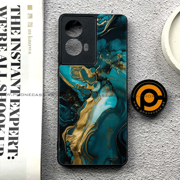 Moto G85 - Liquid Marble Design 3- Premium Printed Glass soft Bumper shock Proof Case CS-45187