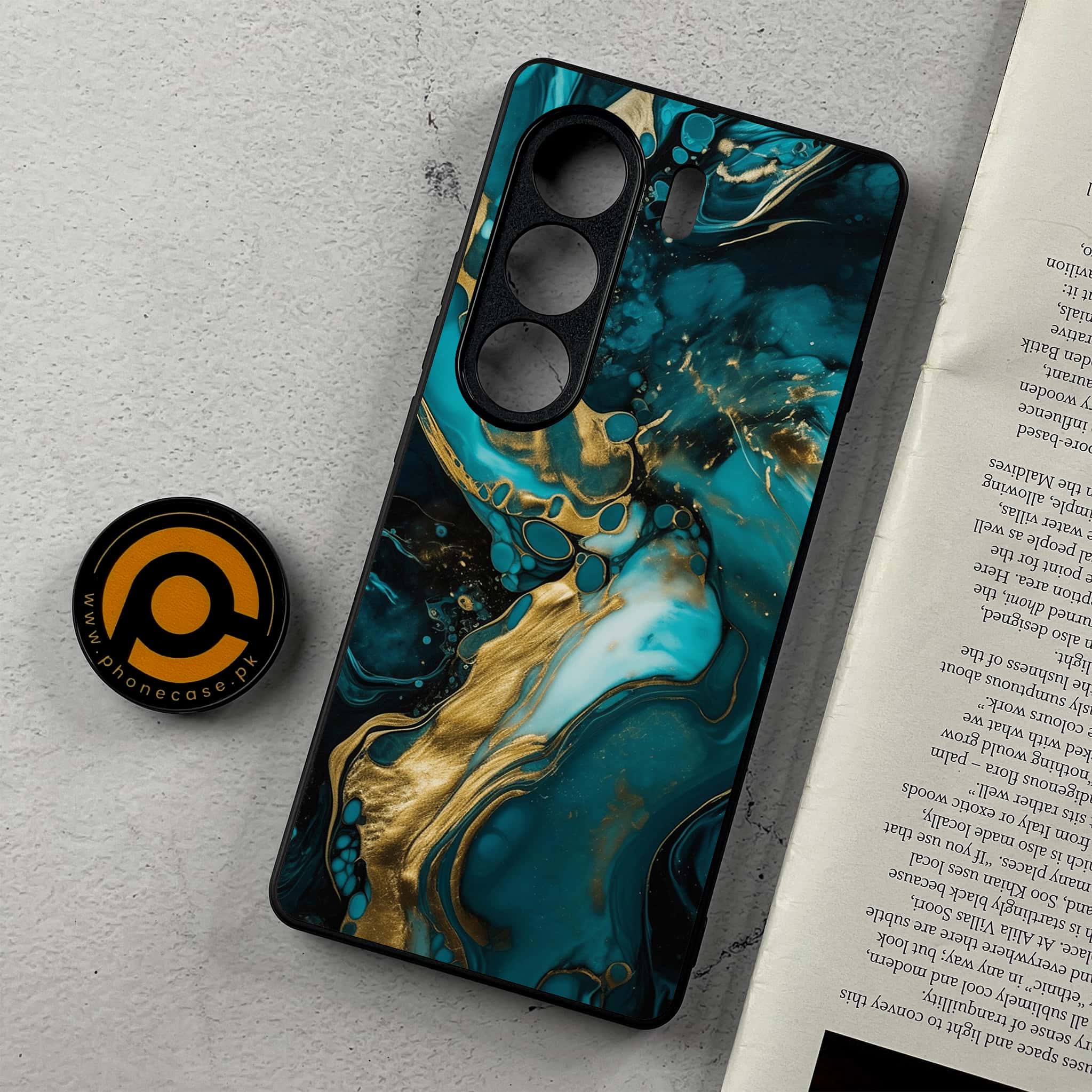 Tecno Camon 40 Pro - Liquid Marble Series - Premium Metal Printed Soft Bumper Shockproof Case