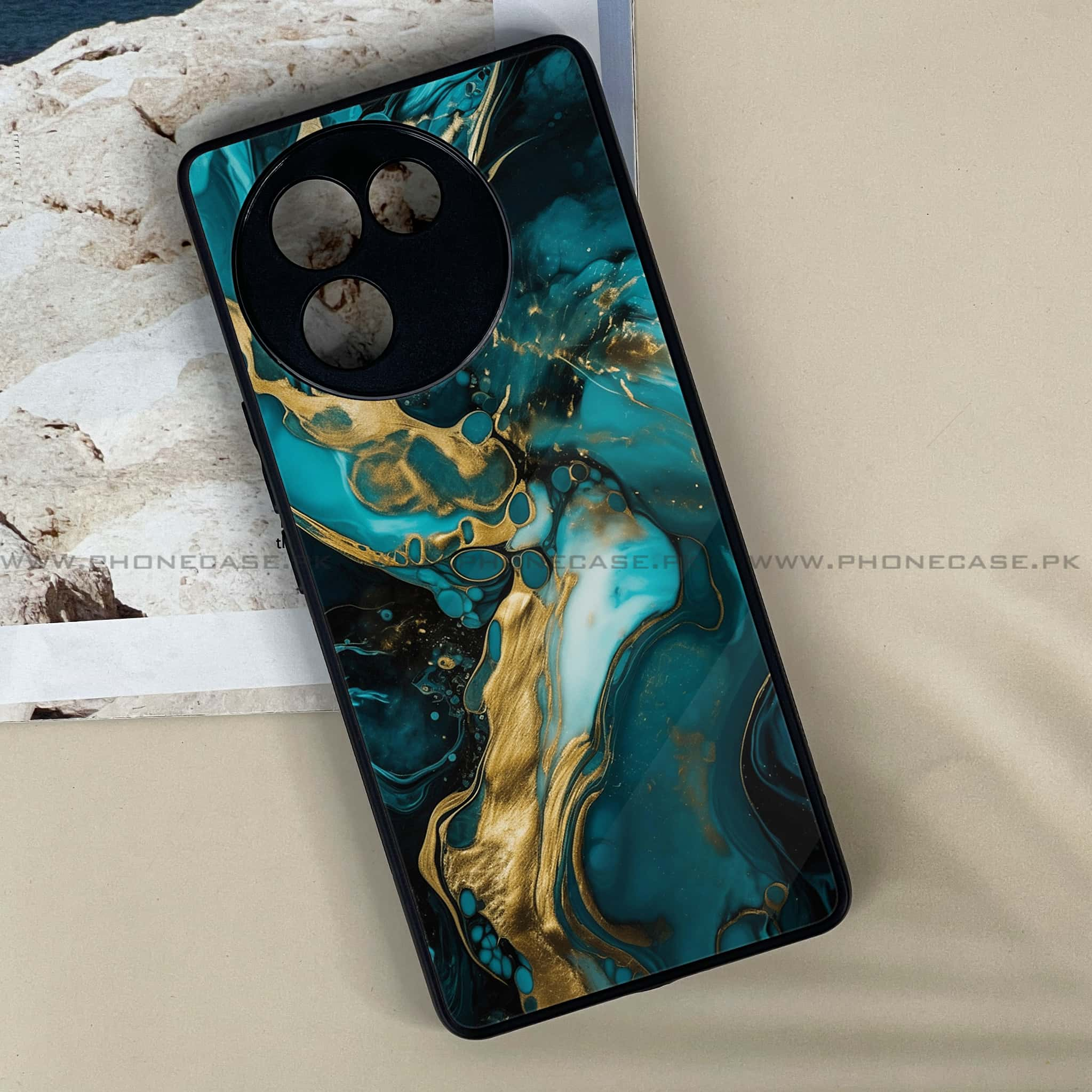 Vivo V30E - Liquid Marble Series - Premium Printed Metal soft Bumper shock Proof Case