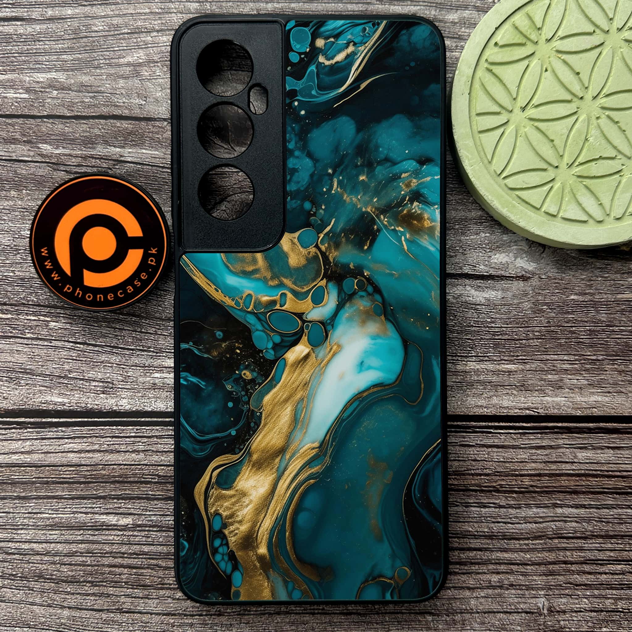 Realme C65  - Liquid Marble Series - Premium Metal Printed soft Bumper shock Proof Case
