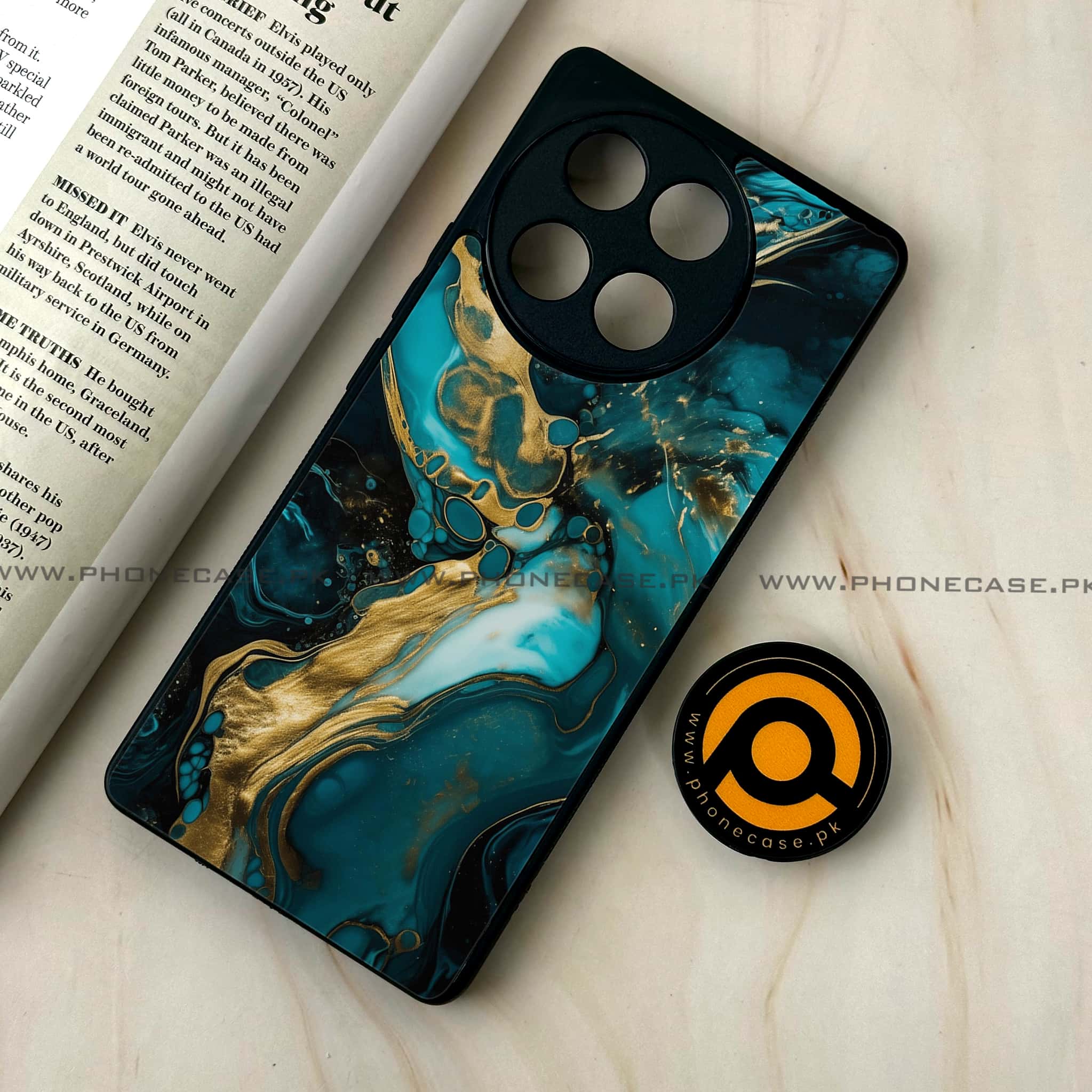 Tecno Camon 30s - Liquid Marble Series - Premium Metal Printed soft Bumper shock Proof Case
