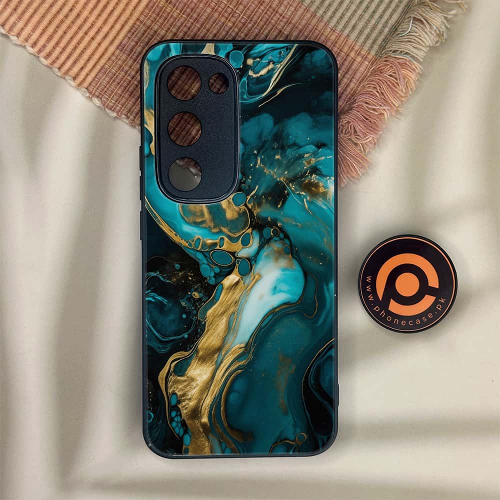 Tecno Spark 40 Pro Plus - Liquid Marble Series - Premium Metal Printed soft Bumper shock Proof Case
