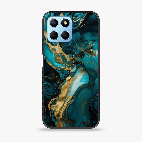 Honor X6 - Liquid Marble Design 3 - Premium Printed Glass soft Bumper shock Proof Case  CS-24411