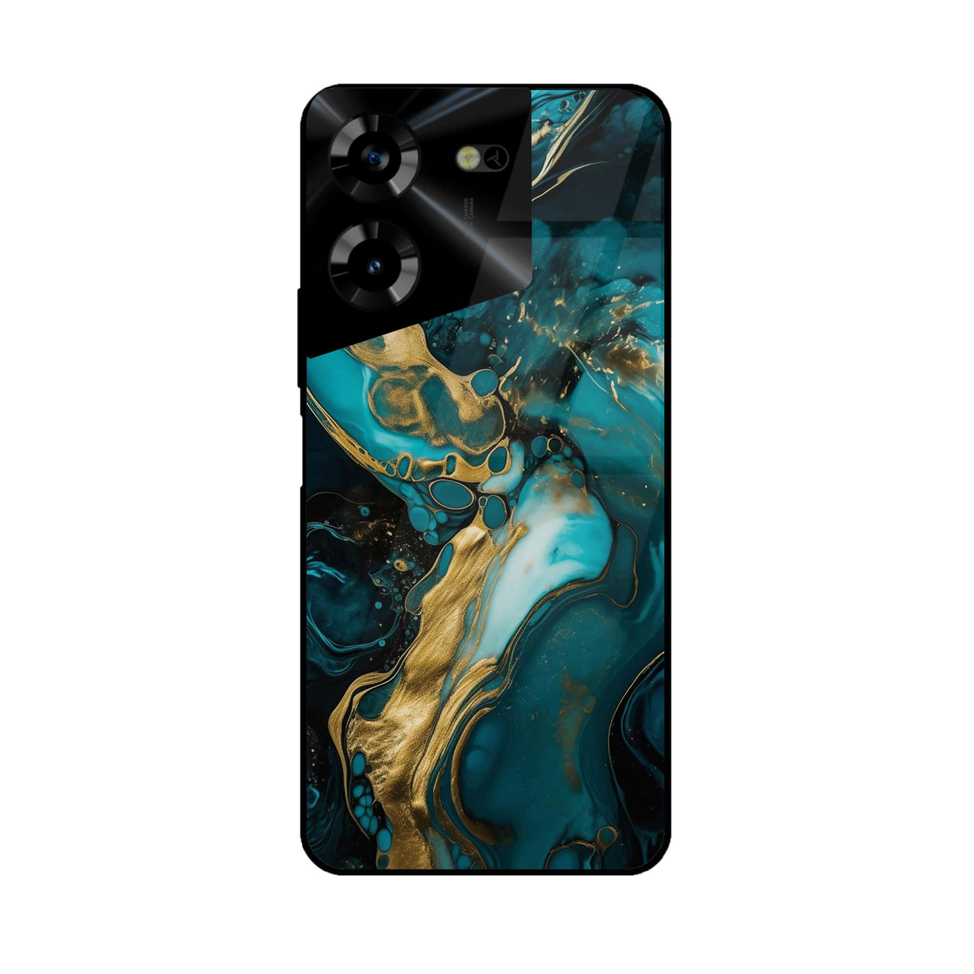 Tecno Pova 5 Pro - liquid marble Series - Premium Printed Glass soft Bumper shock Proof Case