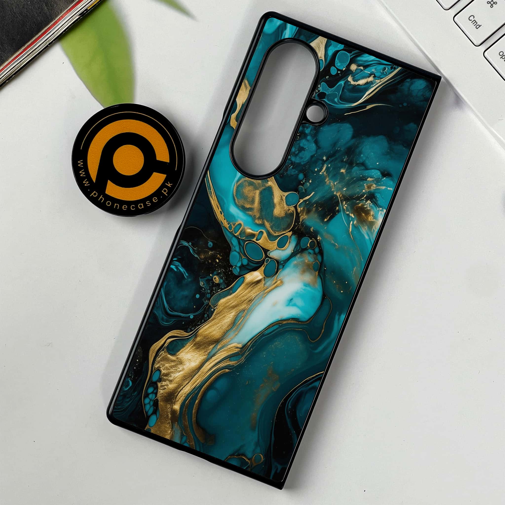 Samsung Galaxy Z Fold 7 - Liquid Marble Series - Premium Metal Printed soft Bumper shock Proof Case