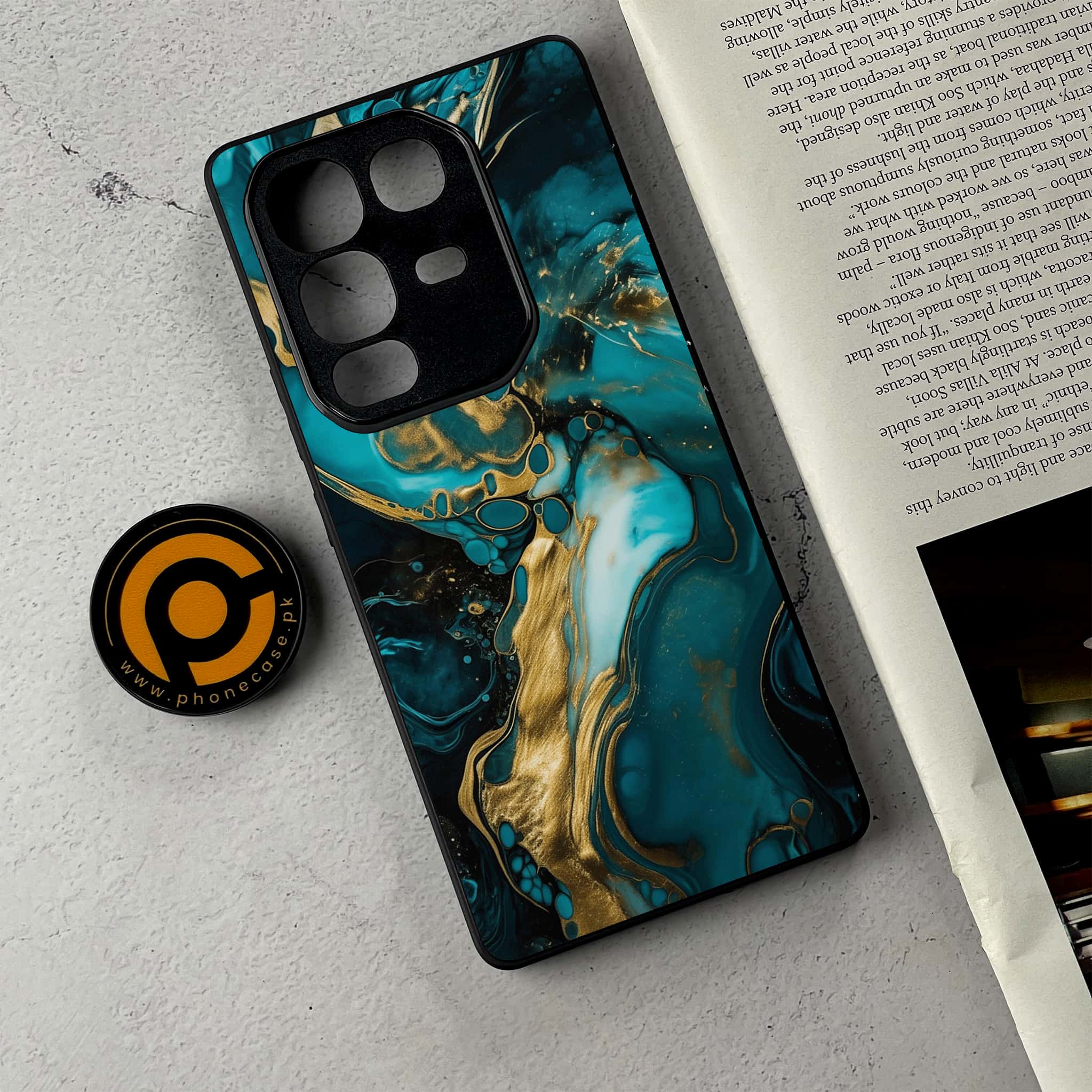 Infinix Note 50 - Liquid Marble Series - Premium Metal Printed Soft Bumper Shockproof Case