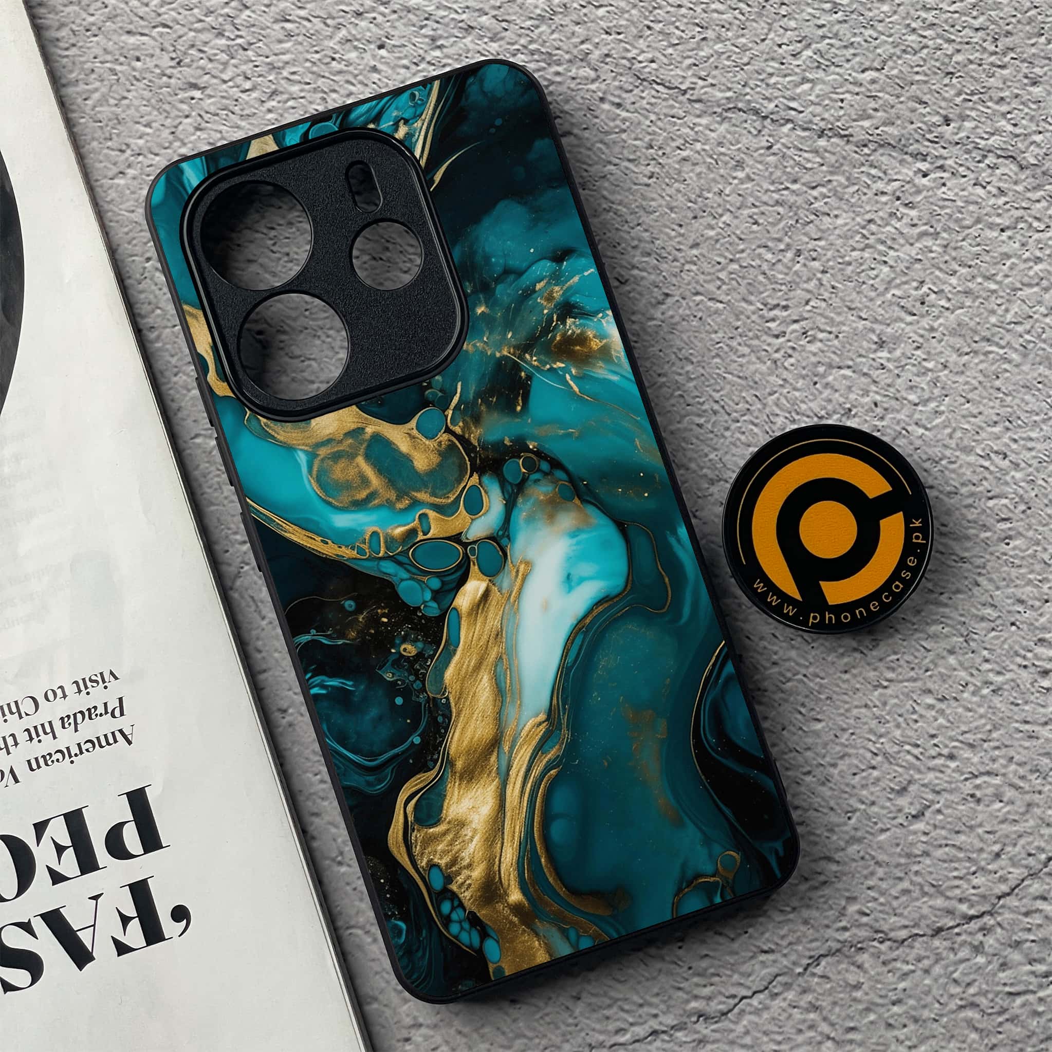 Xiaomi Redmi Note 14 - Liquid Marble Series - Premium Printed Glass soft Bumper shock Proof Case