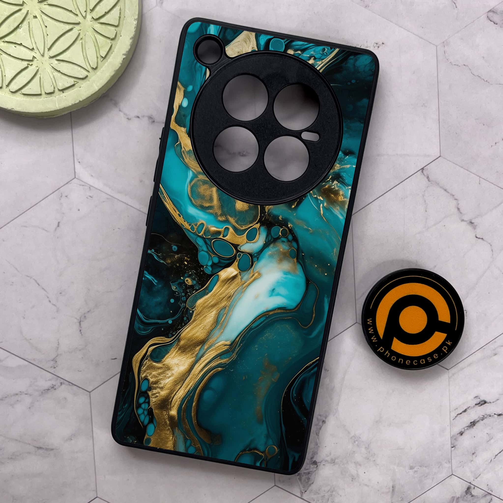 Infinix Zero 40 5G - Liquid Marble Series - Premium Metal Printed soft Bumper shock Proof Case