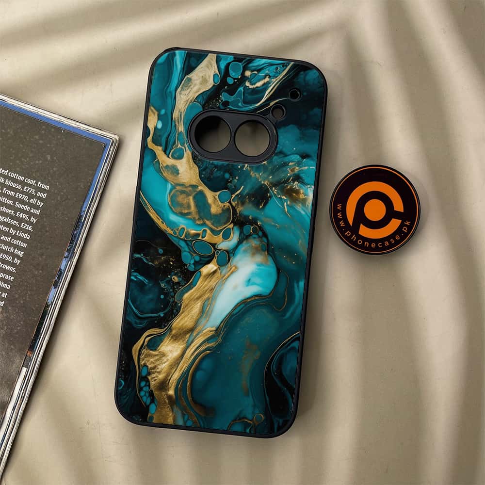 Nothing Phone (2a) - Liquid Marble Series - Premium Metal Printed soft Bumper Shock Proof Case