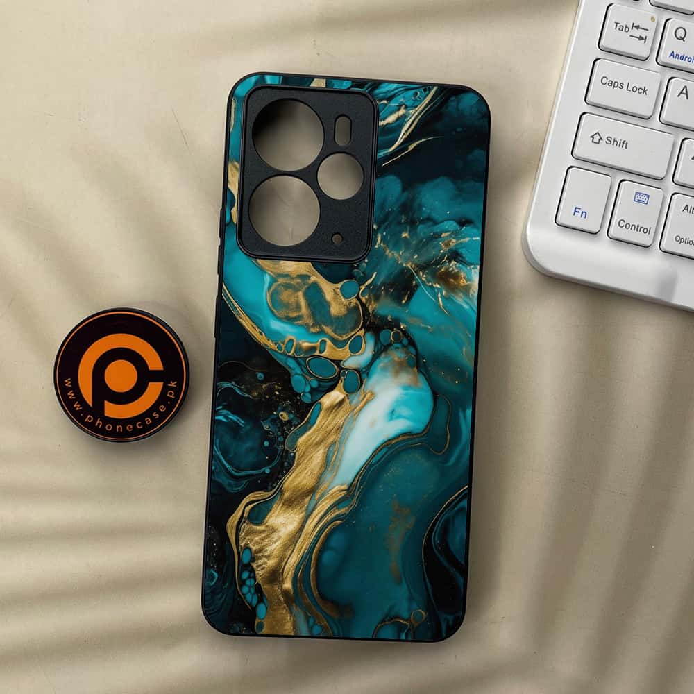 Realme 14 5G - Liquid Marble Series - Premium Metal Printed soft Bumper Shock Proof Case