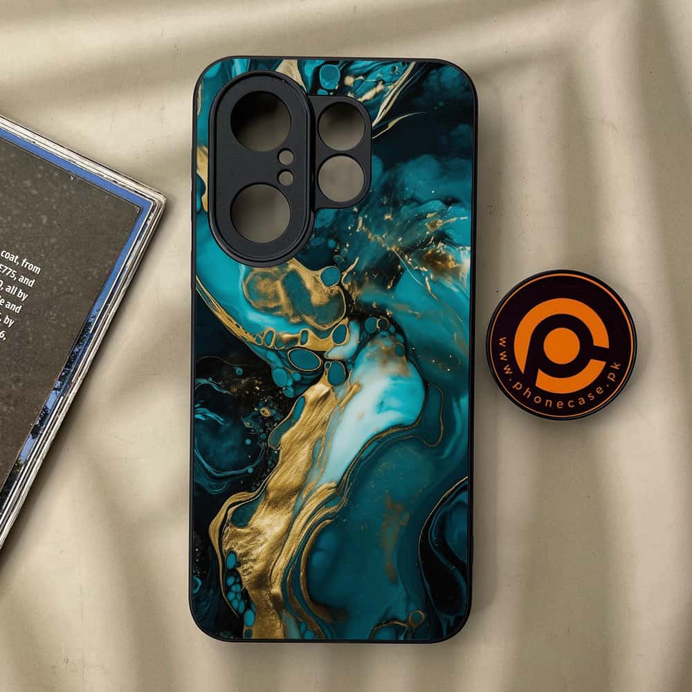 Vivo X200 FE - Liquid Marble Series - Premium Metal Printed soft Bumper Shock Proof Case