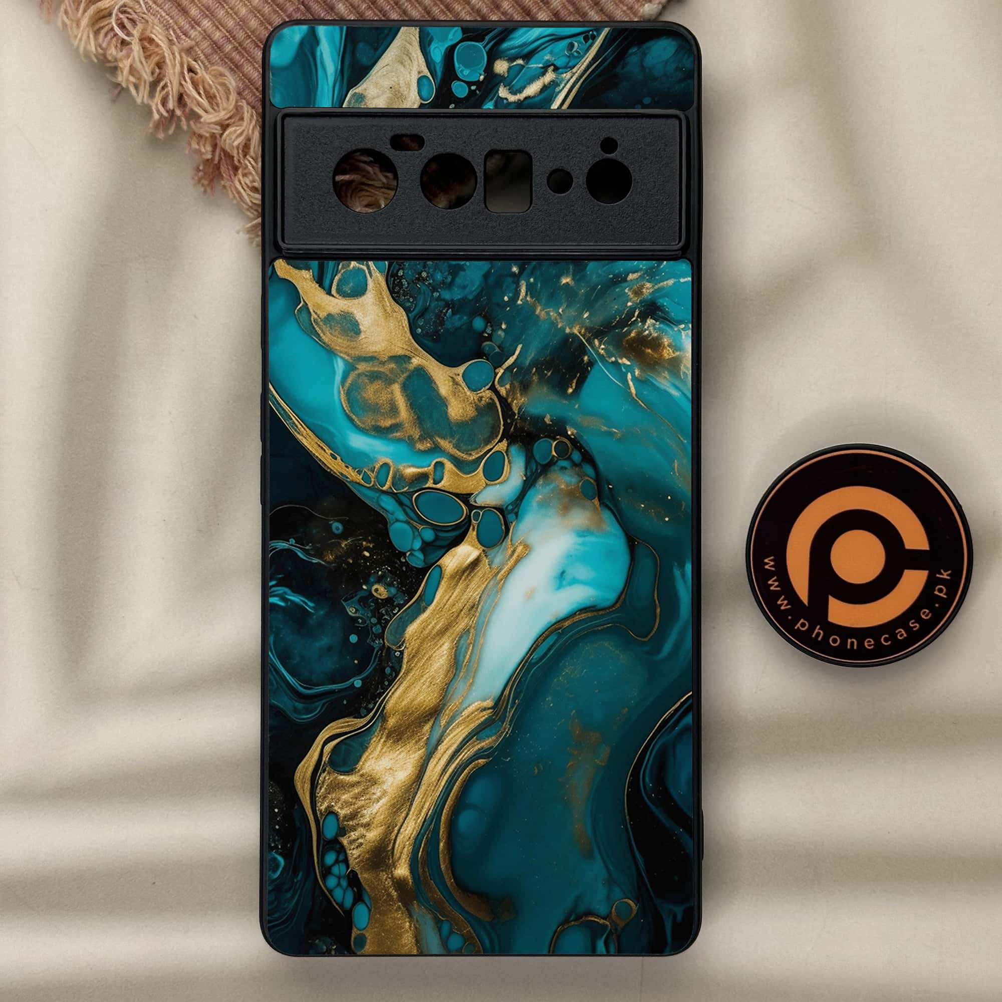 Google Pixel 6 Pro - Liquid Marble Series - Premium Metal Printed soft Bumper Shock Proof Case