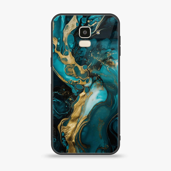 Samsung Galaxy J6 (2018) - Liquid Marble Design 3 - Premium Printed Glass soft Bumper shock Proof Case CS-7492