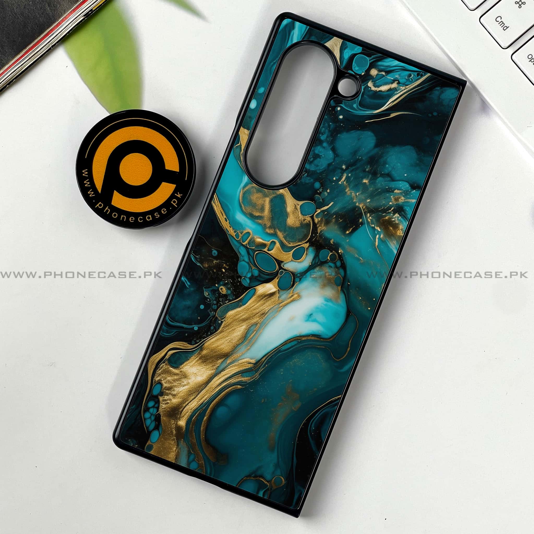 Samsung Galaxy Z Fold 6 - Liquid Marble Series - Premium Printed Metal soft Bumper shock Proof Case