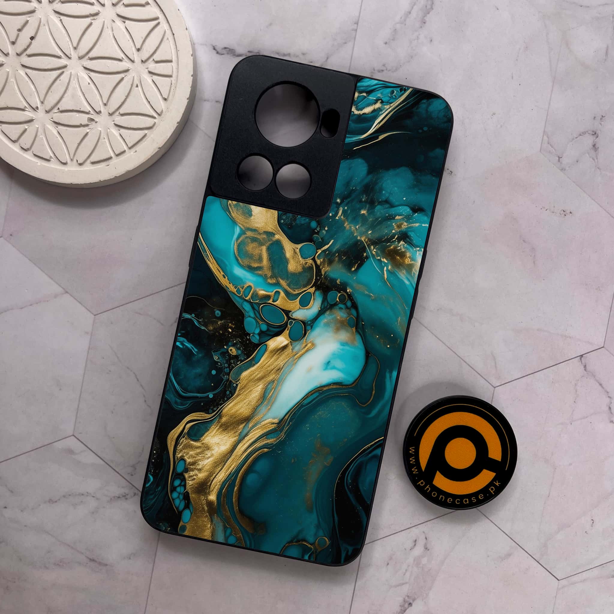 OnePlus 10R -  Liquid Marble Series - Premium Metal Printed soft Bumper shock Proof Case