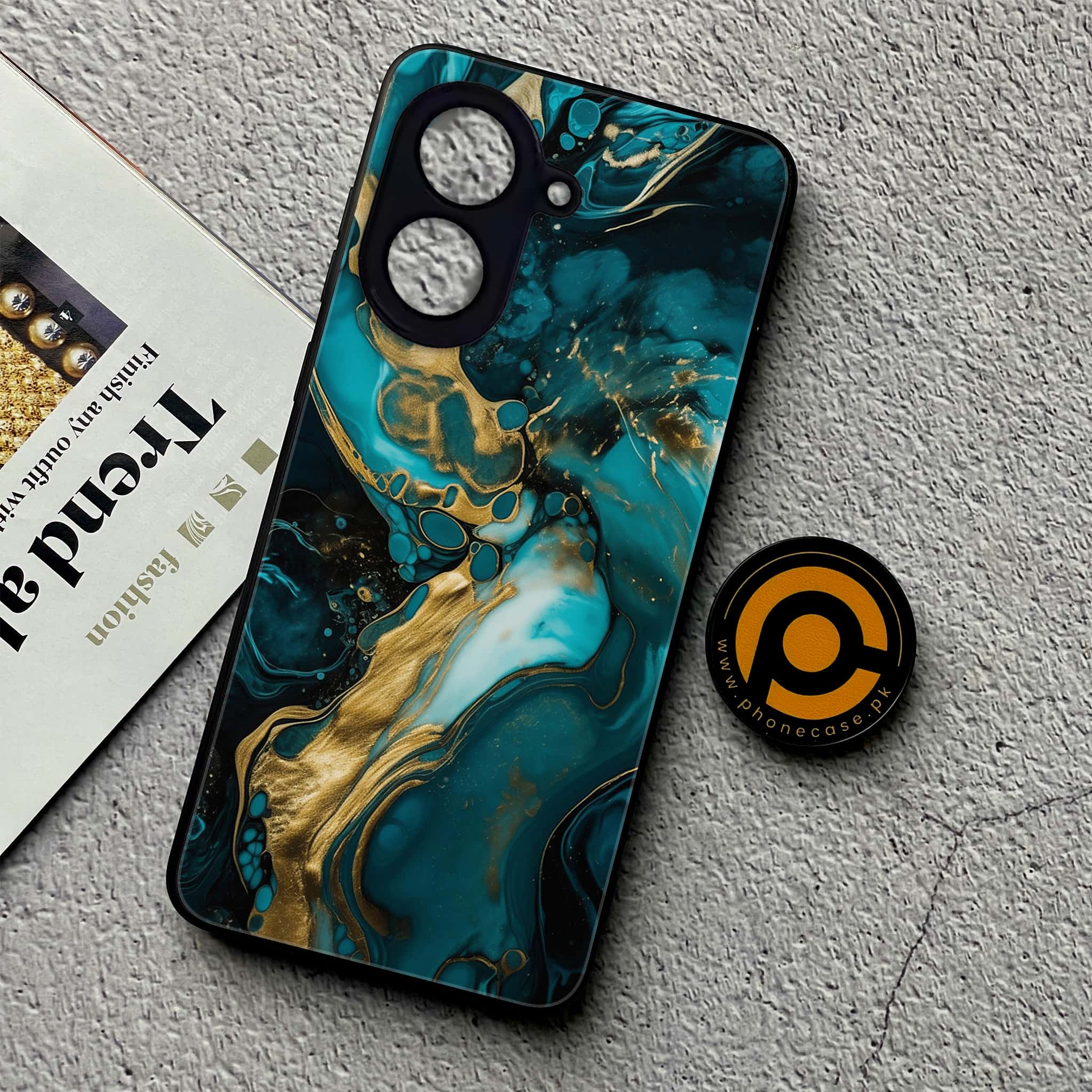 Xiaomi Redmi A5 - Liquid Marble Series - Premium Metal Printed soft Bumper shock Proof Case