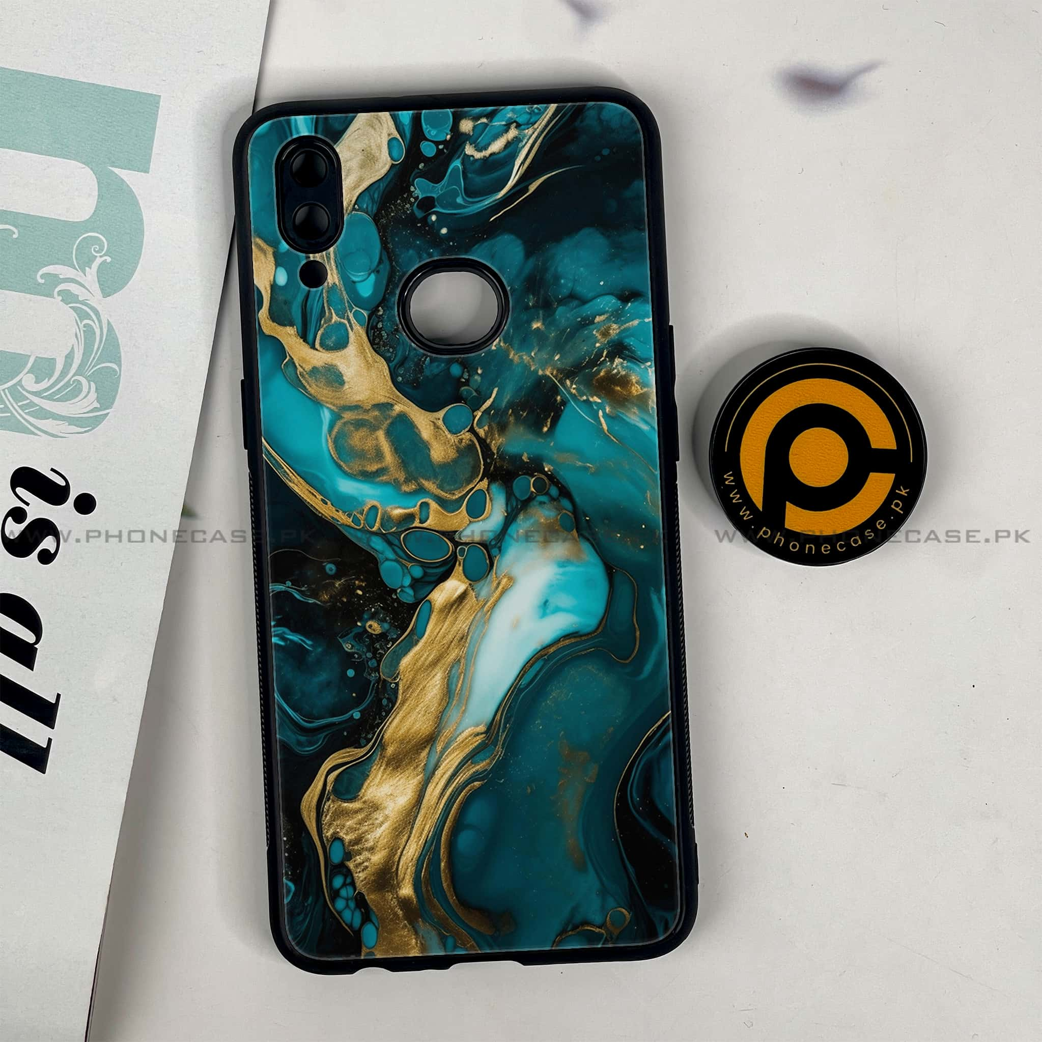 Galaxy A10s - Liquid Marble Series - Premium Printed Glass soft Bumper shock Proof Case