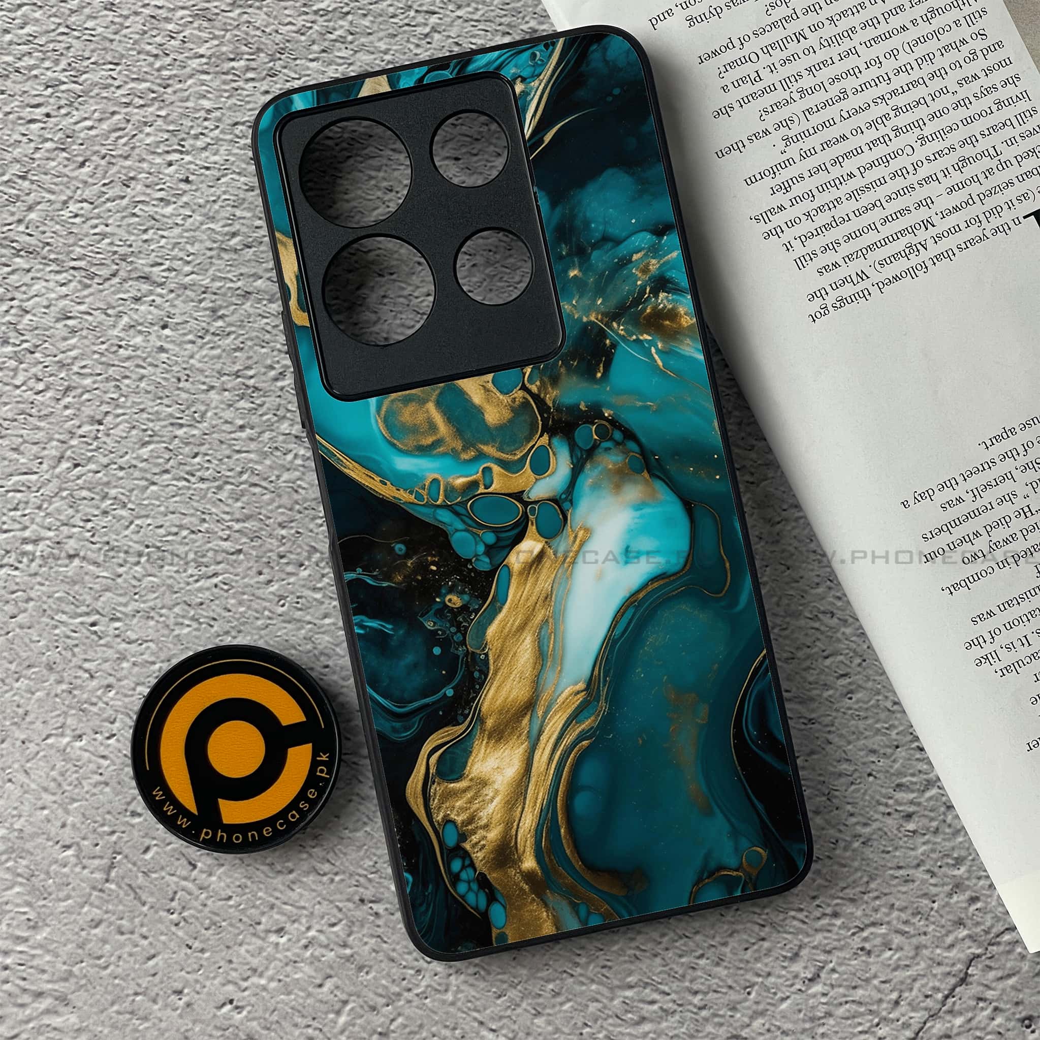 Infinix Note 30 - Liquid Marble Series - Premium Printed Glass soft Bumper shock Proof Case