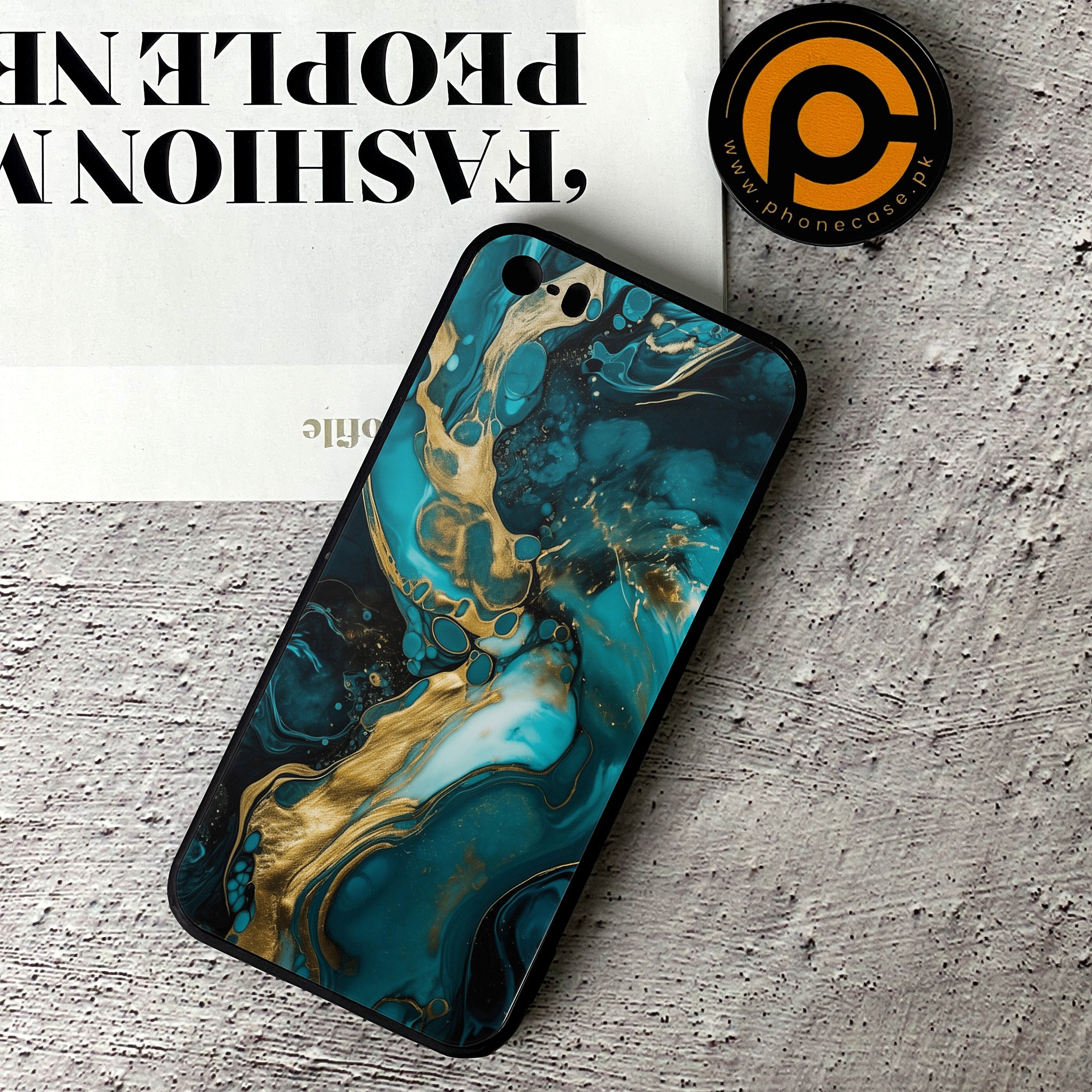 iPhone 5/5c/5s - Liquid Marble Series - Premium Printed Glass soft Bumper shock Proof Case