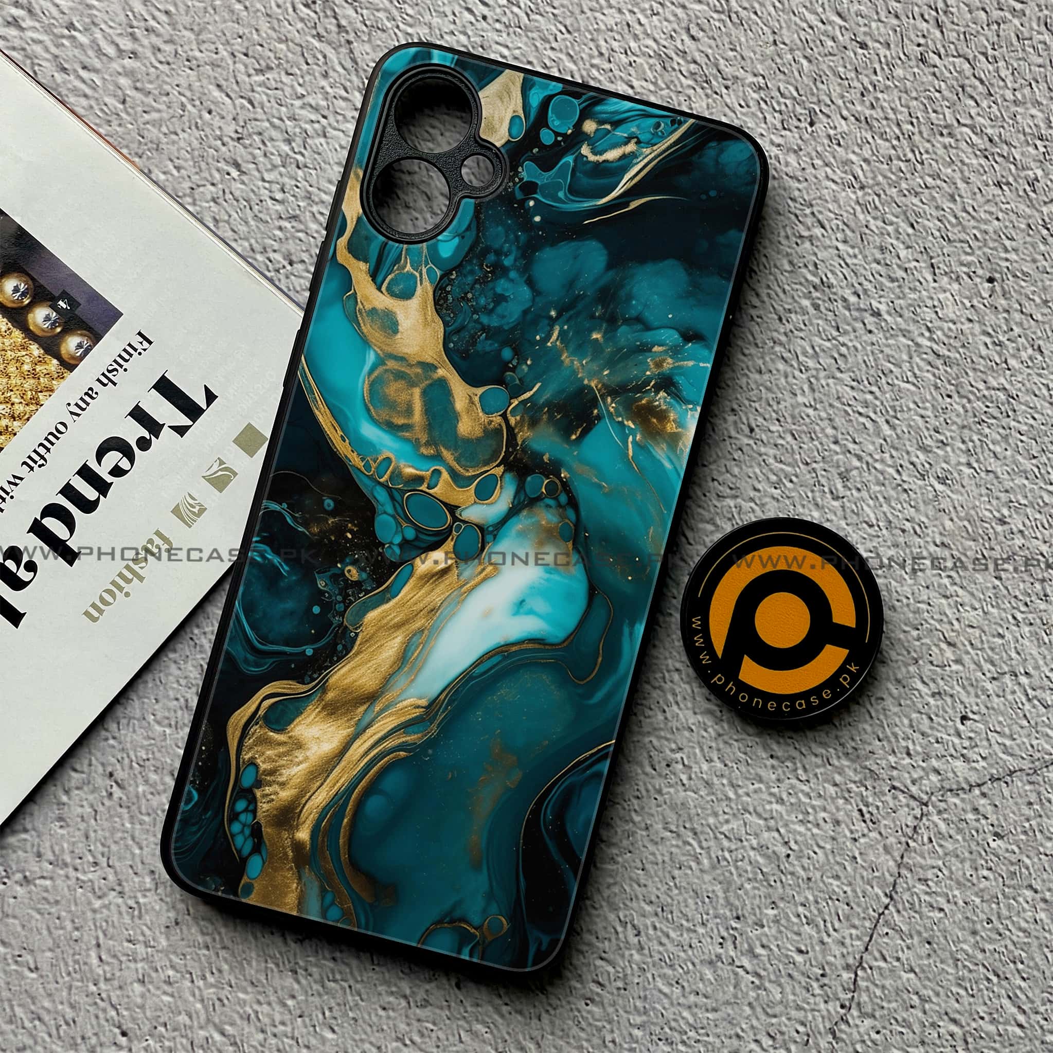 Samsung Galaxy A05 - Liquid Marble Series - Premium Metal Printed soft Bumper shock Proof Case