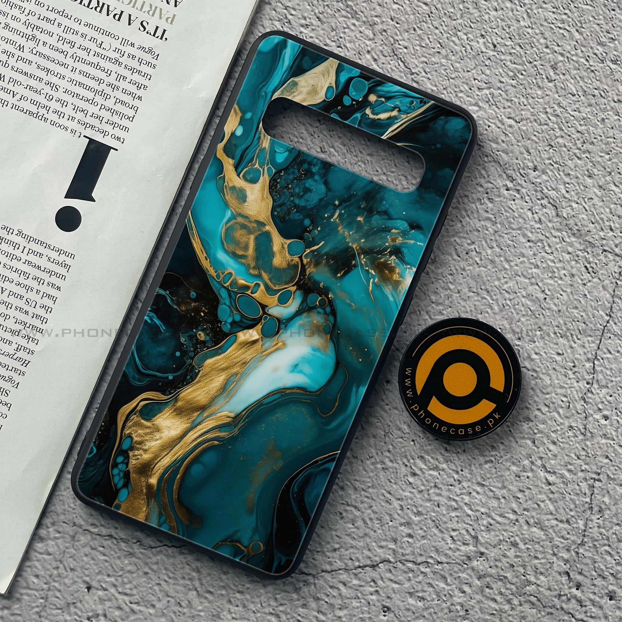 Samsung Galaxy S10 5G - Liquid Marble Series - Premium Printed Glass soft Bumper shock Proof Case