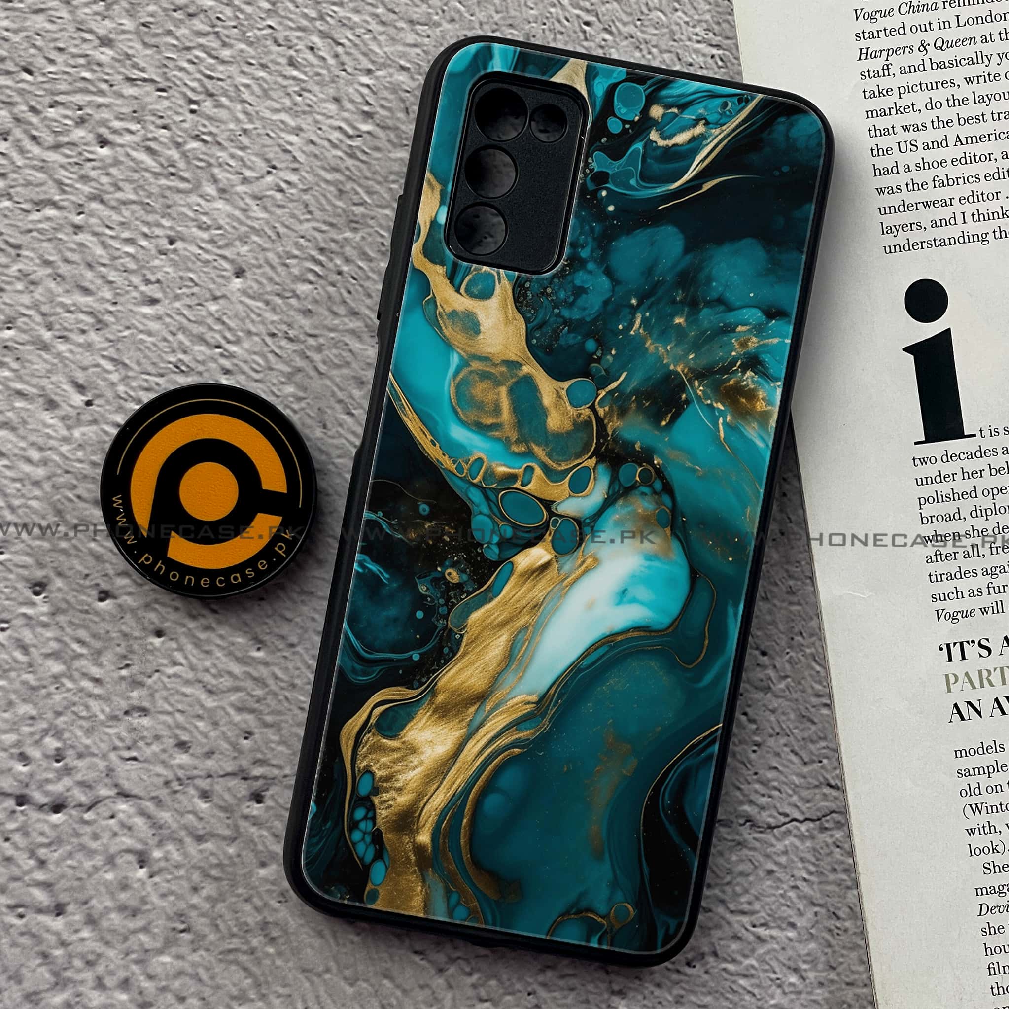 Samsung Galaxy A03s -   Liquid Marble 2.0 Series - Premium Printed Metal soft Bumper shock Proof Case
