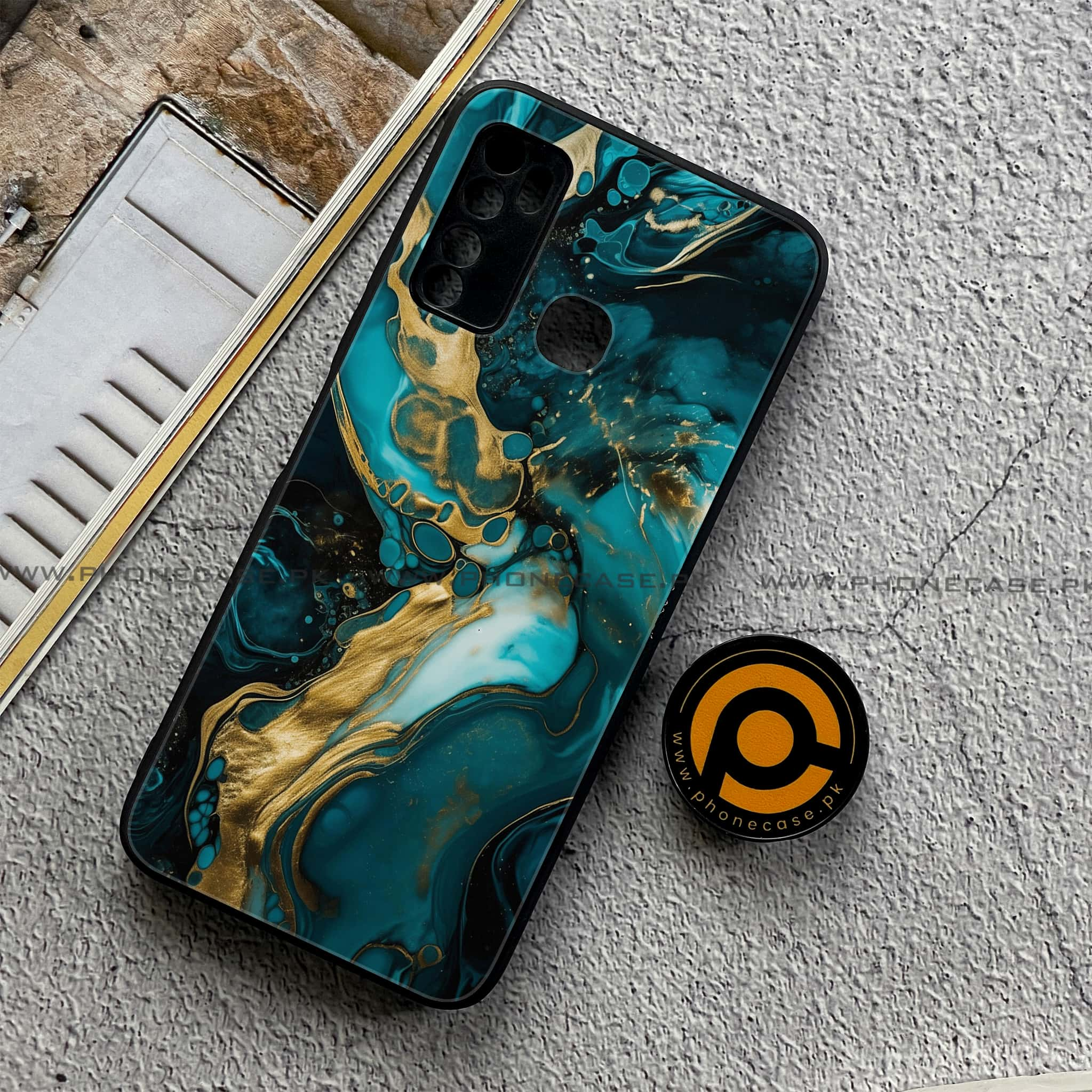 Infinix Note 7 Lite - Liquid Marble Series - Premium Printed Metal soft Bumper shock Proof Case