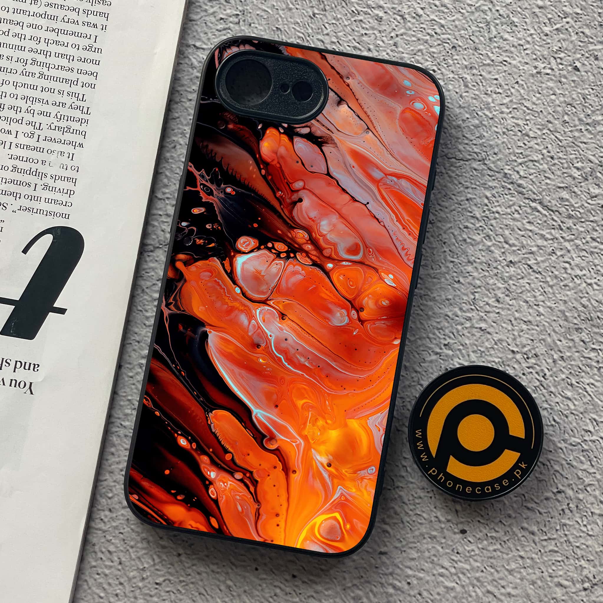 iPhone 16e - Liquid Marble Series - Premium Metal  Printed soft Bumper shock Proof Case